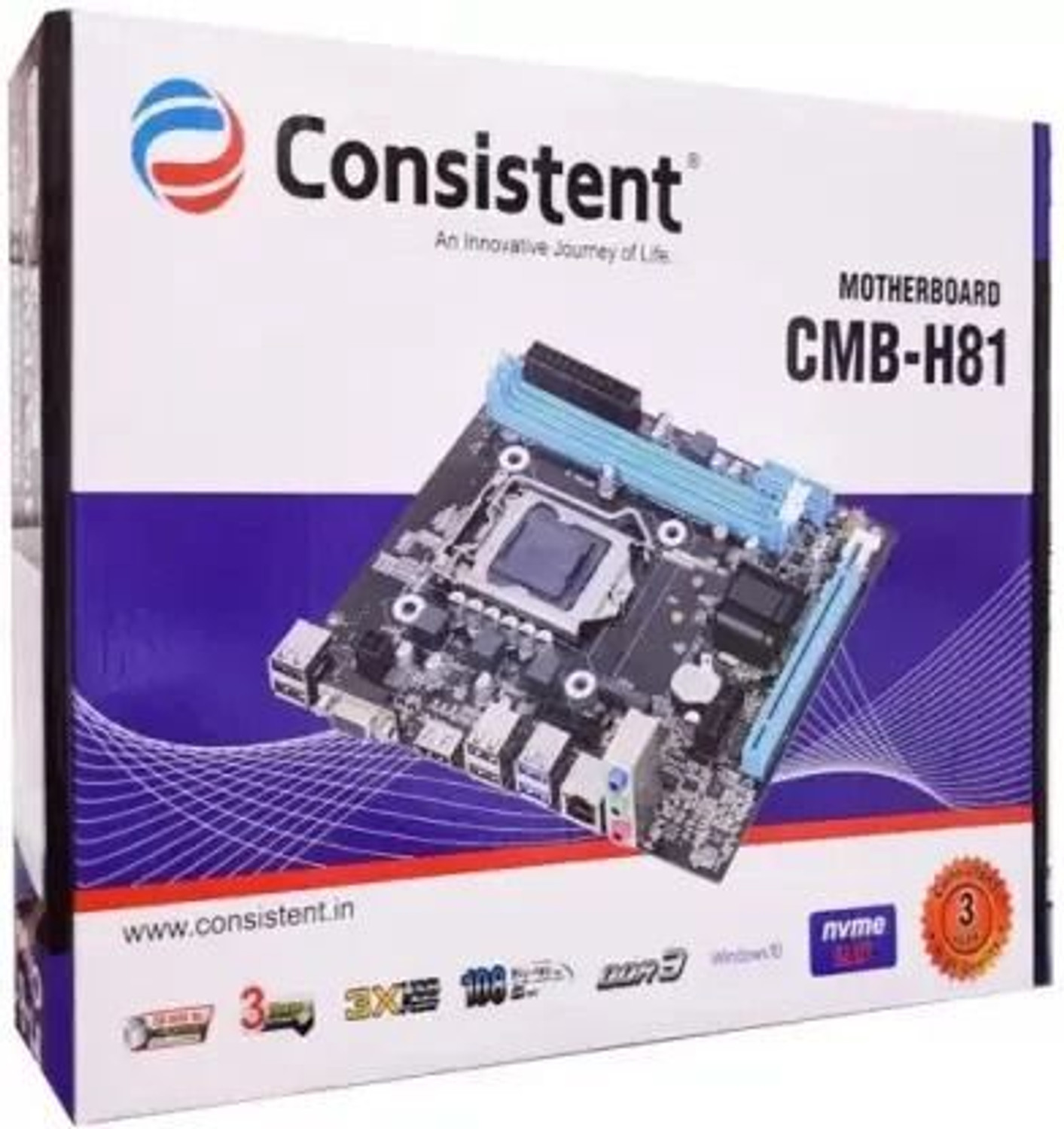 consistents H-81 MOTHERBOARD NVME SLOT LGA 1150Socket ATX Intel H61 (B