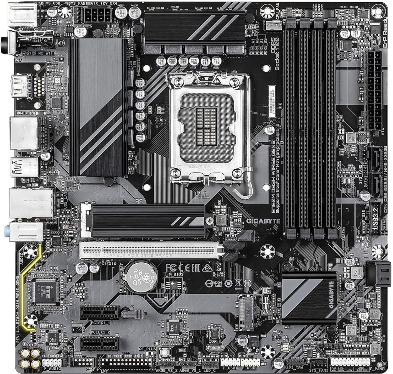 Image of GIGABYTE B760M D2H LGA 1700Socket Micro-ATX Intel B75 Chipset DDR5 Motherboard for Desktop
