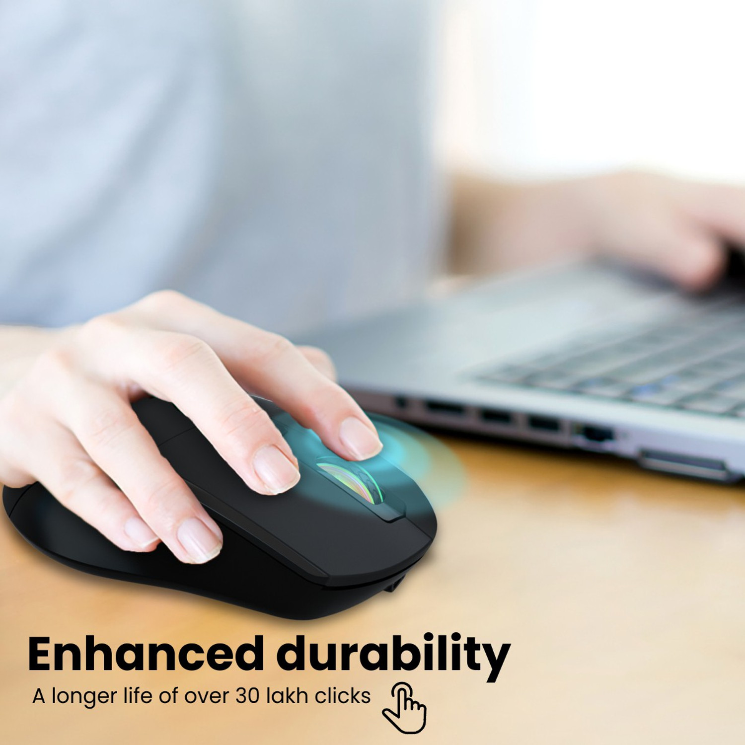 Image of Portronics Toad One Ambidextrous Optical Mouse Rechargeable with 6 Buttons, RGB Lights