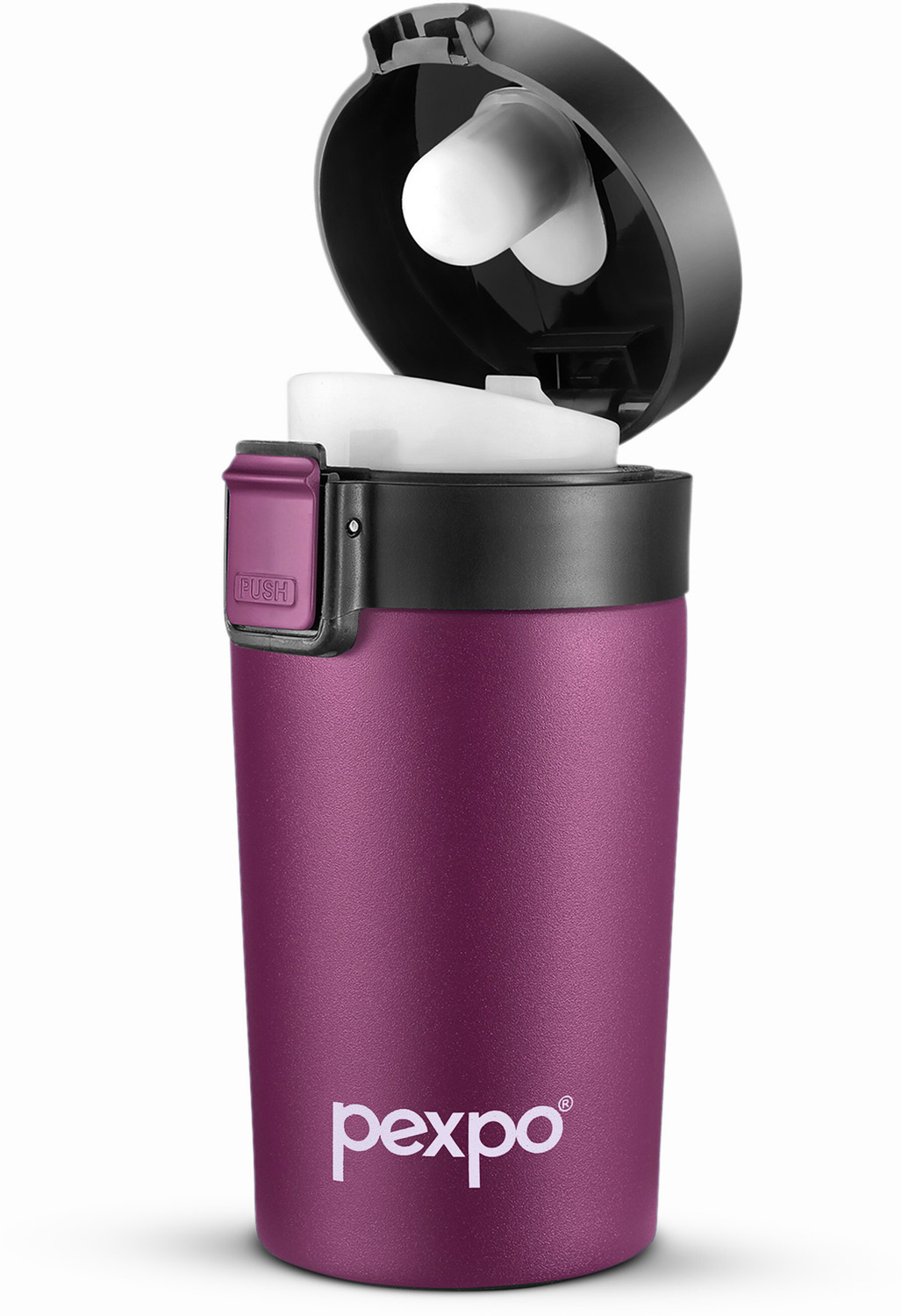 Image of pexpo Cocoa Vacuum Insulated Hot & Cold Spill Proof Stainless Steel Coffee Mug (260 ml)