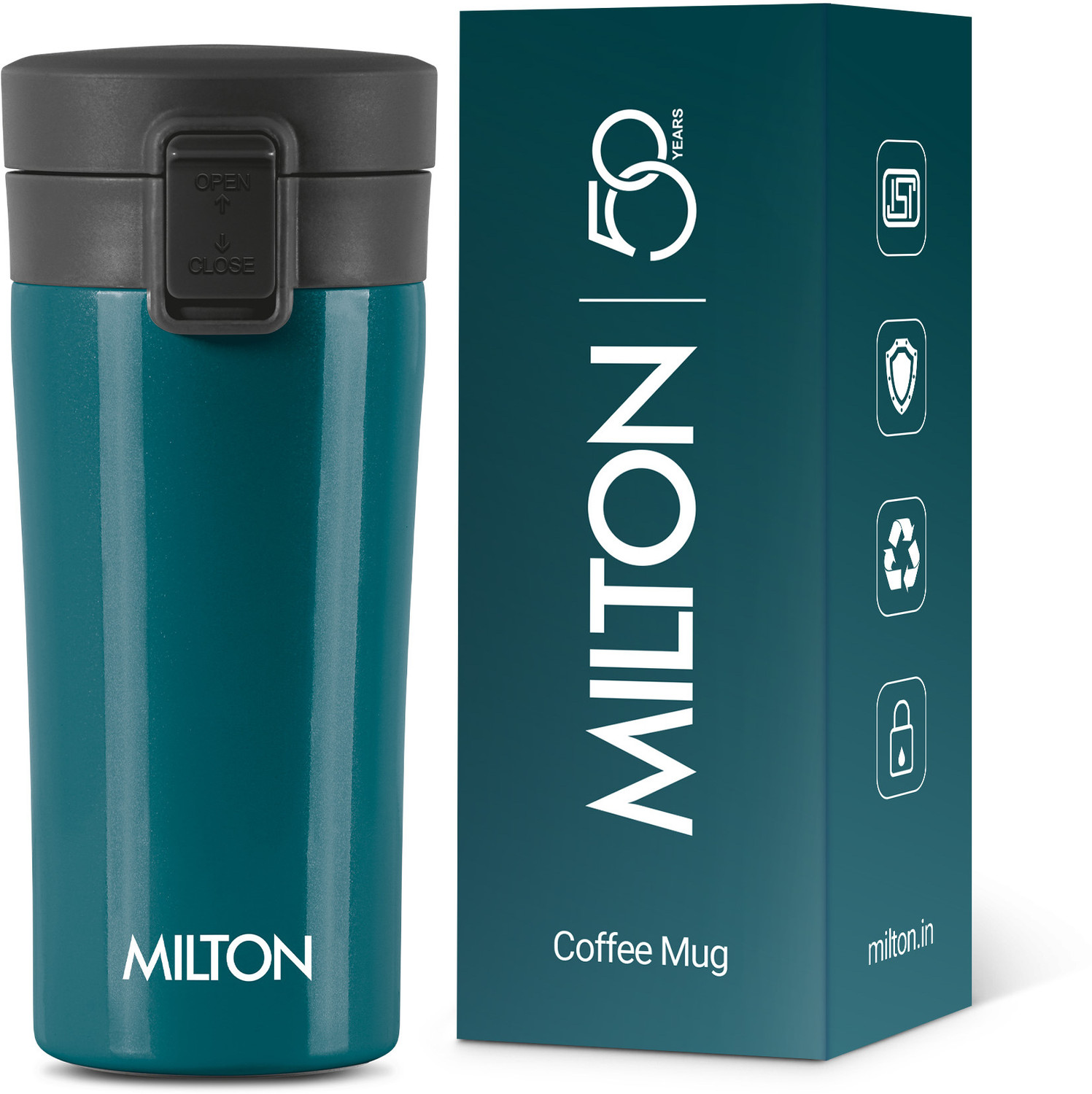 Image of pexpo Cocoa Vacuum Insulated Hot & Cold Spill Proof Stainless Steel Coffee Mug (260 ml)