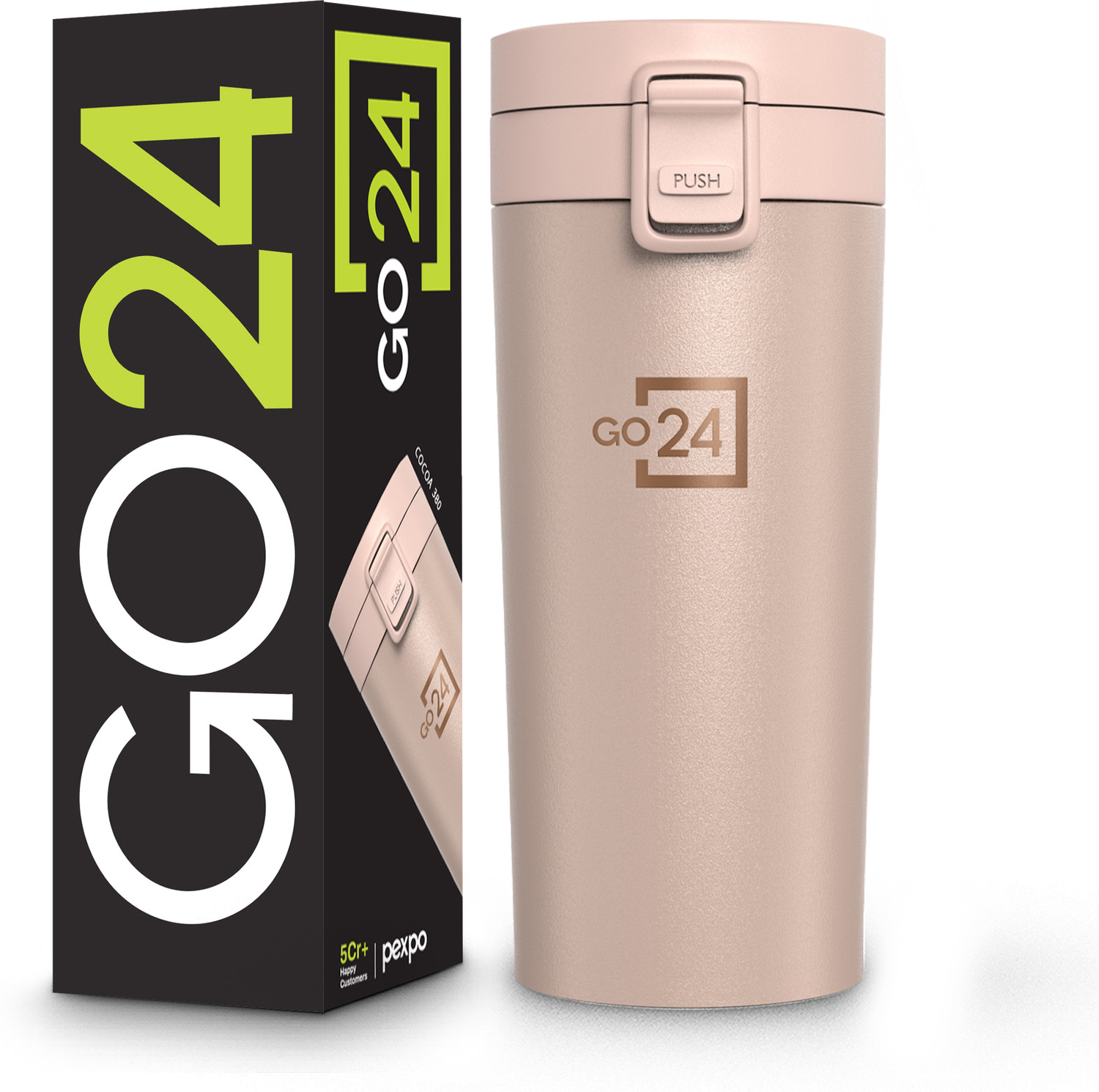 Image of pexpo Cocoa Vacuum Insulated Hot & Cold Spill Proof Stainless Steel Coffee Mug (260 ml)