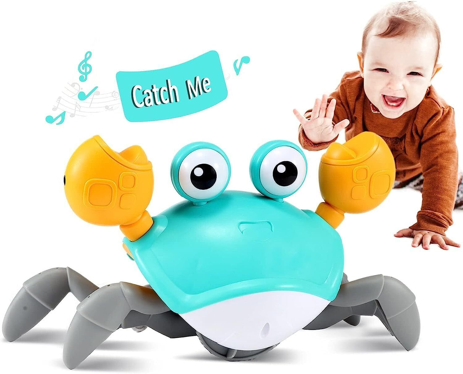 toyden Crawling Crab Baby Toys Tummy Time Toy Gifts with Learning Crawl Music System