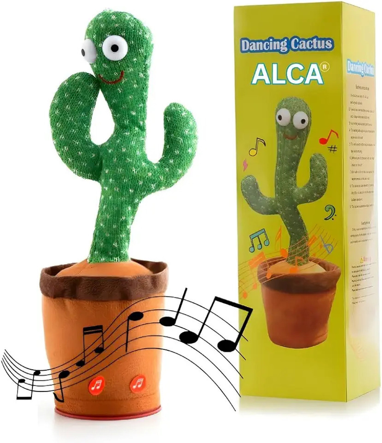 Image of Bapuji Dancing & Singing Cactus with Lighting, Voice Recording & Repeat Words Kids Toy (Green)