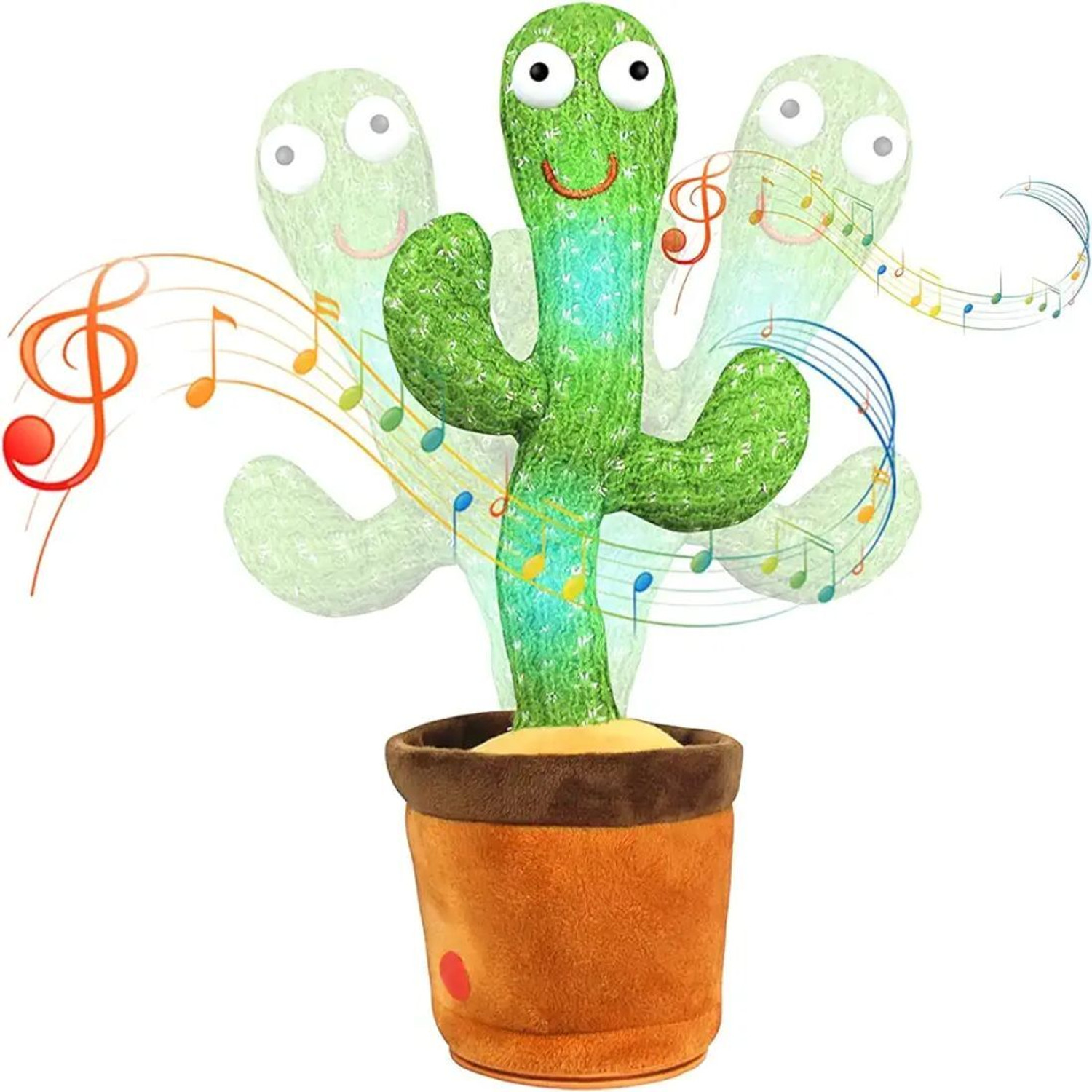 Image of Bapuji Dancing & Singing Cactus with Lighting, Voice Recording & Repeat Words Kids Toy (Green)
