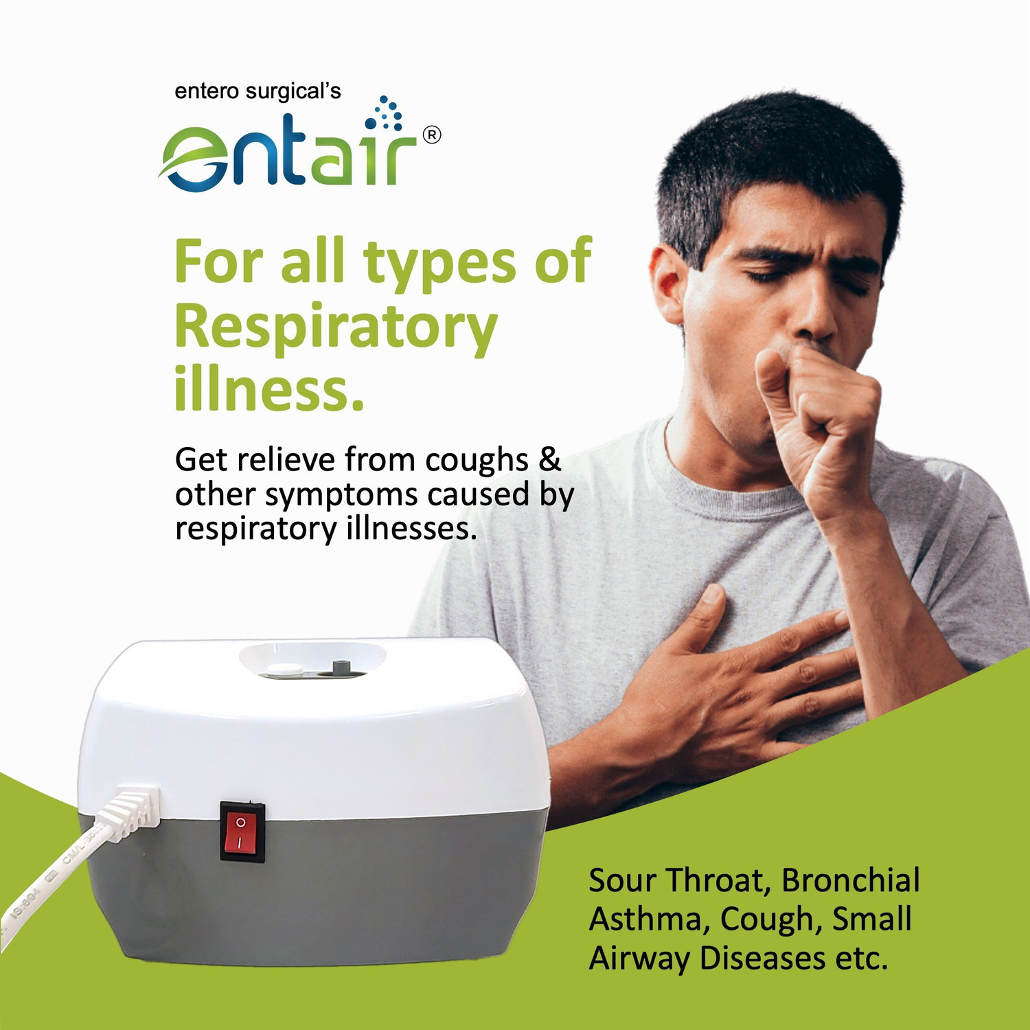 Image of entair Respiratory O2 Nebulizer Machine for Baby Sinus Asthma Steam Inhaler machine Nebulizer