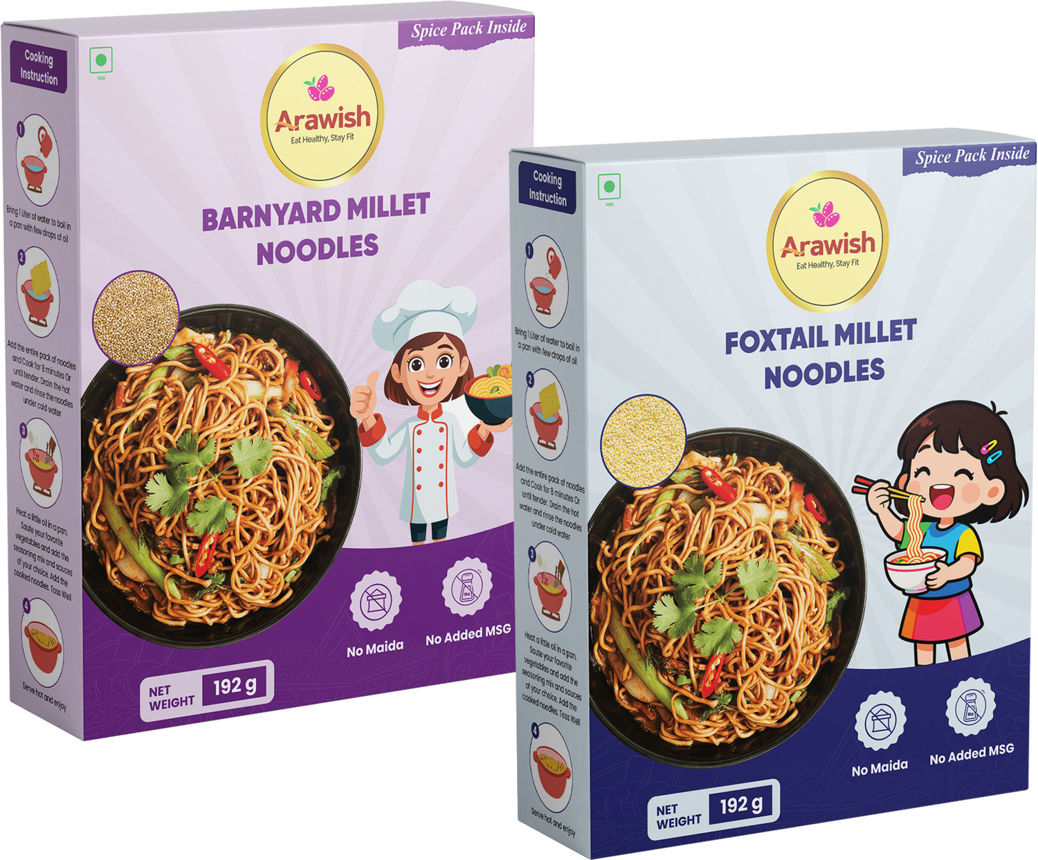 Image of MasterChow Chinese Hakka & Udon Noodle Kit (Pack of 4) | No Preservatives | Get Restaurant Style Taste in Just 10 Minutes | Serves 4-5 Meals Hakka Noodles (4 x 300 g)
