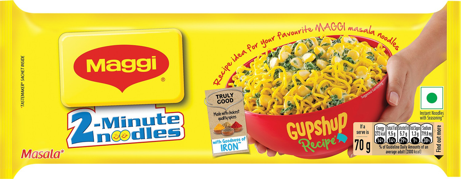 Image of Maggi 2-Minute Favourite Masala Taste, Made With Choicest Quality Spices Instant Noodles Vegetarian