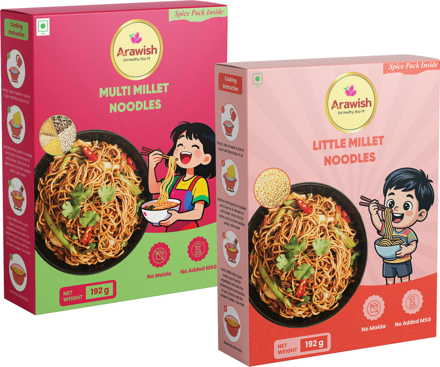 Image of MasterChow Chinese Hakka & Udon Noodle Kit (Pack of 4) | No Preservatives | Get Restaurant Style Taste in Just 10 Minutes | Serves 4-5 Meals Hakka Noodles (4 x 300 g)