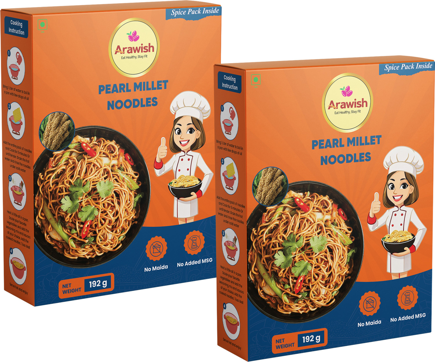Image of MasterChow Chinese Hakka & Udon Noodle Kit (Pack of 4) | No Preservatives | Get Restaurant Style Taste in Just 10 Minutes | Serves 4-5 Meals Hakka Noodles (4 x 300 g)