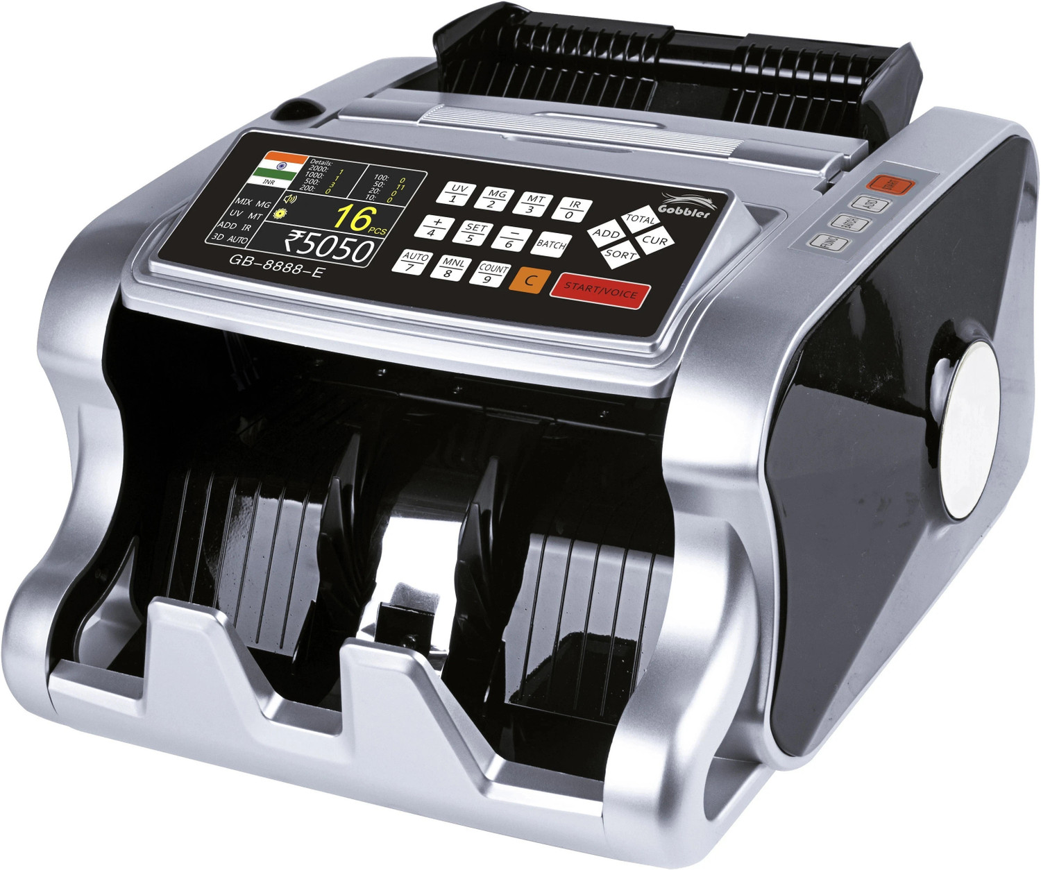 GOBBLER GB 8888-E Mix Note Value Counting Machine with Fake Note Detec