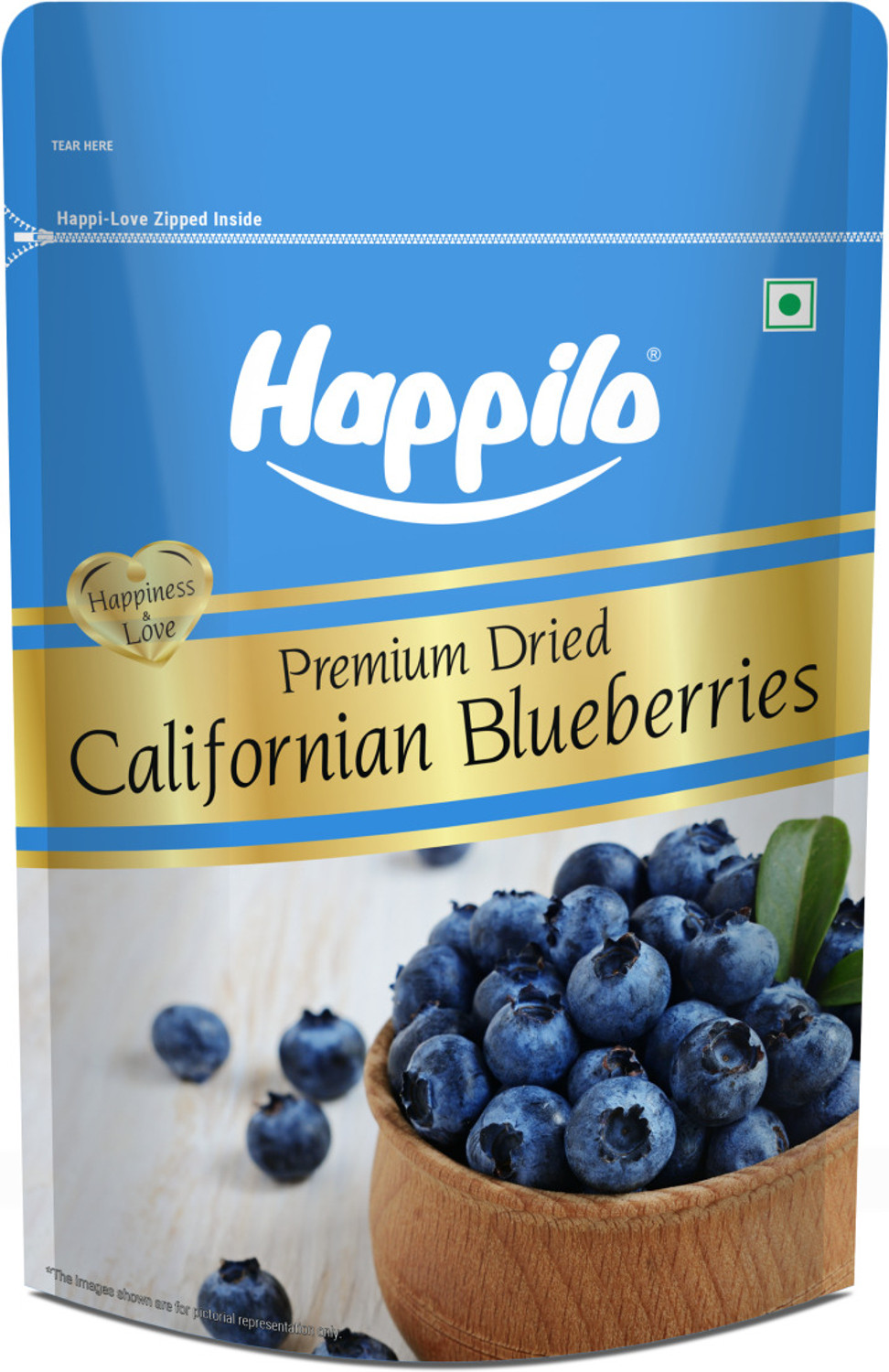 Happilo Premium Dried Californian Blueberries Blueberry