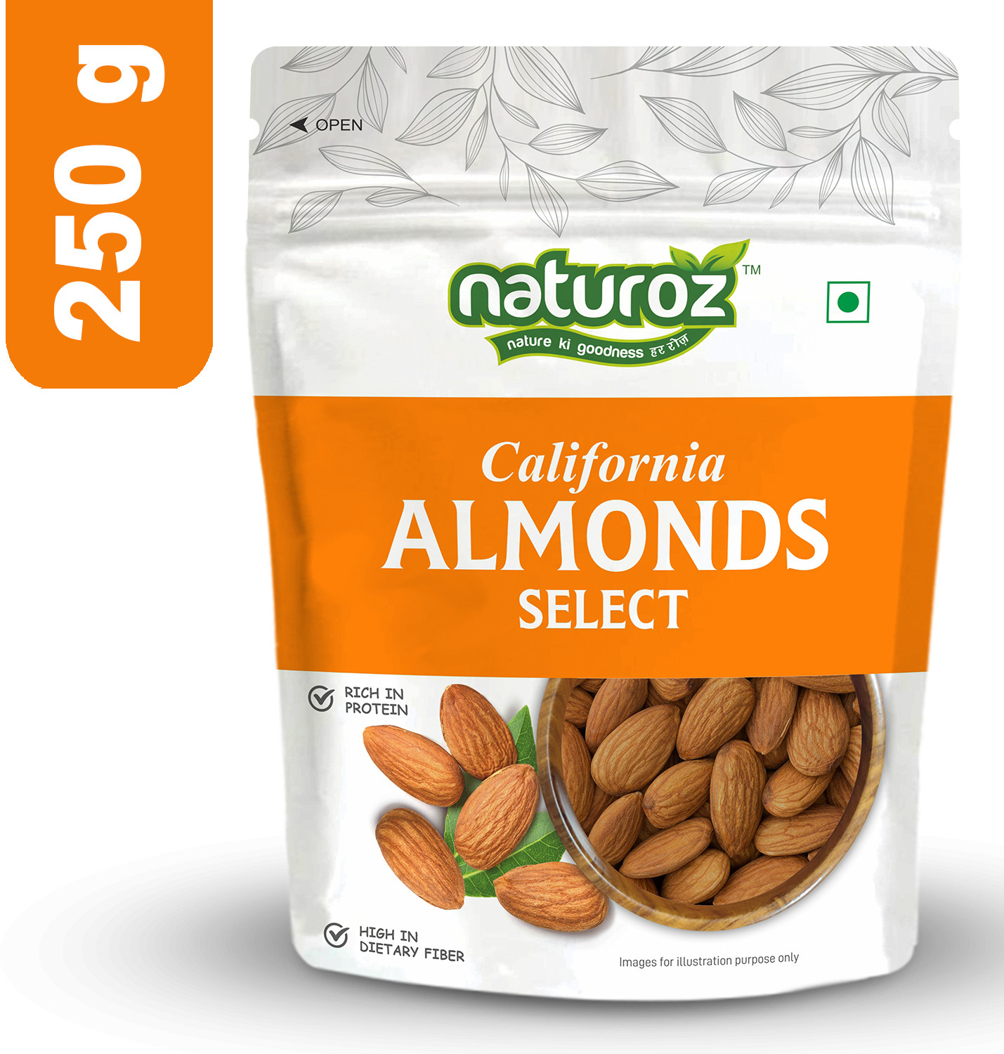 Naturoz Popular California Almonds  (250 g)