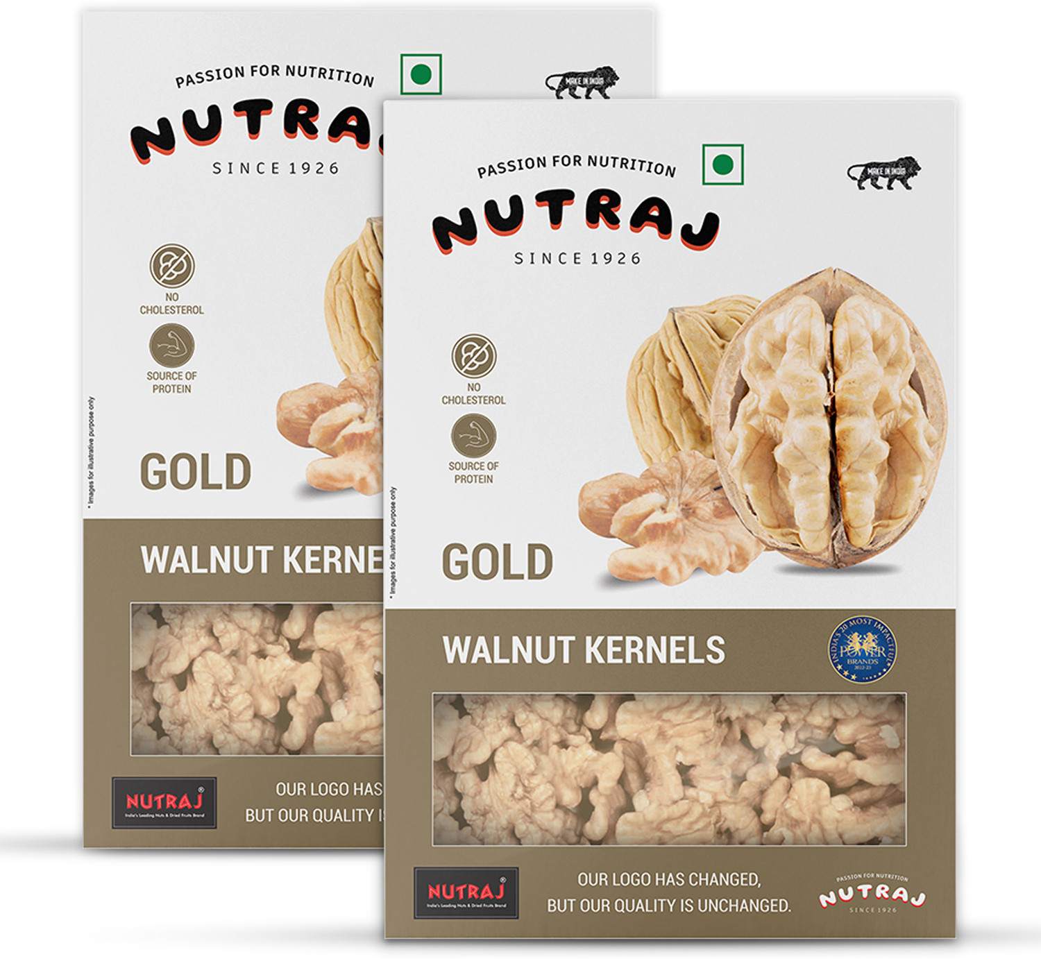 Nutraj Gold Walnut Kernels (Akhort Giri) Walnuts  (2 x 250 g)