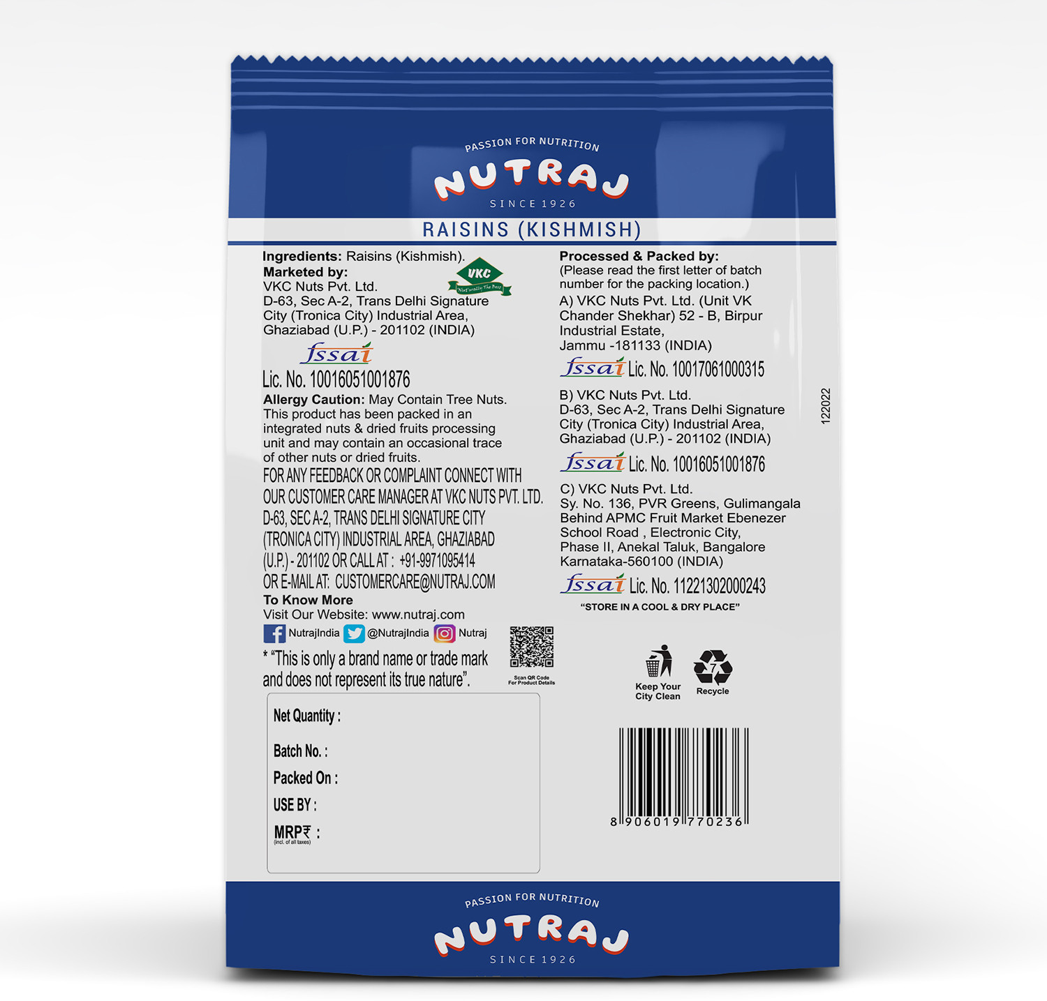 Image of Nutraj Special (Kishmish)- Round Raisins