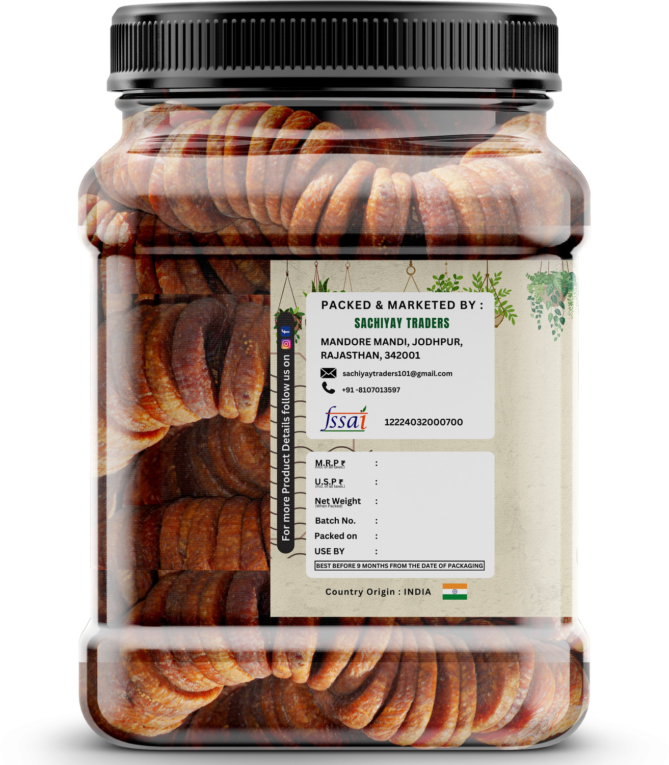 Image of Mv platter Afghani Anjeer Premium Dry Figs Anjeer 1kg Figs (1 x 1 kg)