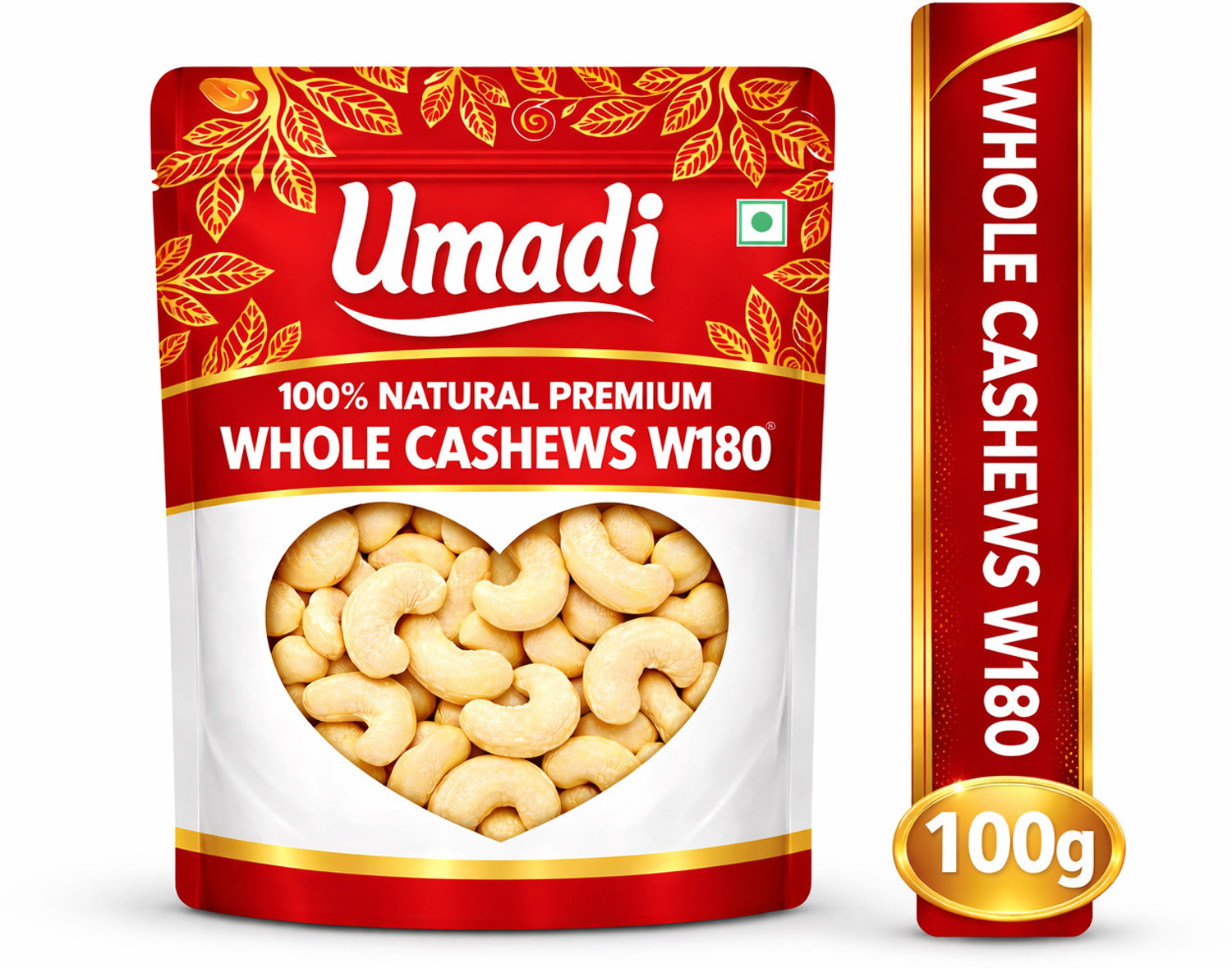 Image of UMADI 100% Natural Premium Whole Cashews W180 Cashews (1 x 100 g)