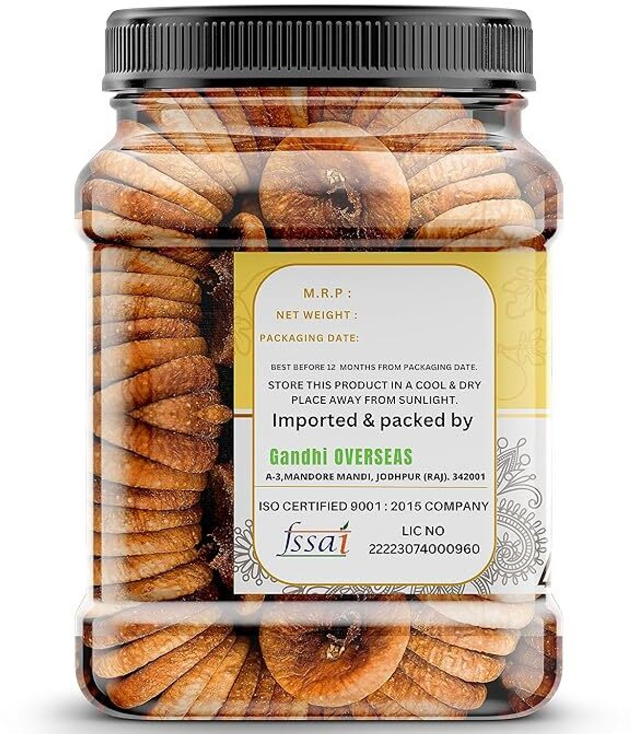 Image of Afgani Farm Afghani Farm Premium Dried FIgs | Anjeer | - 1kg Figs (1 x 1000 g)