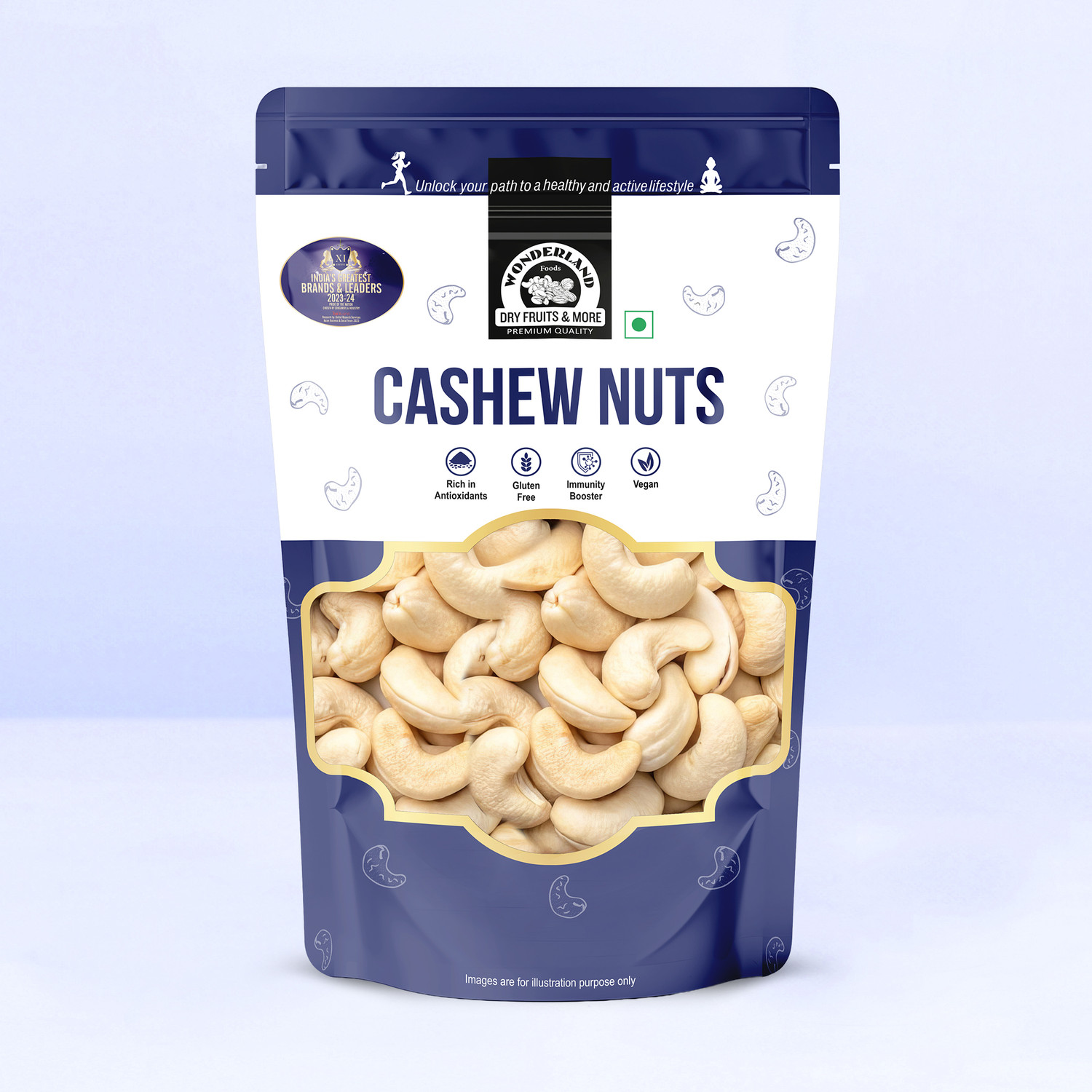 Wonderland Foods Premium White Cashews 500g – ₹430