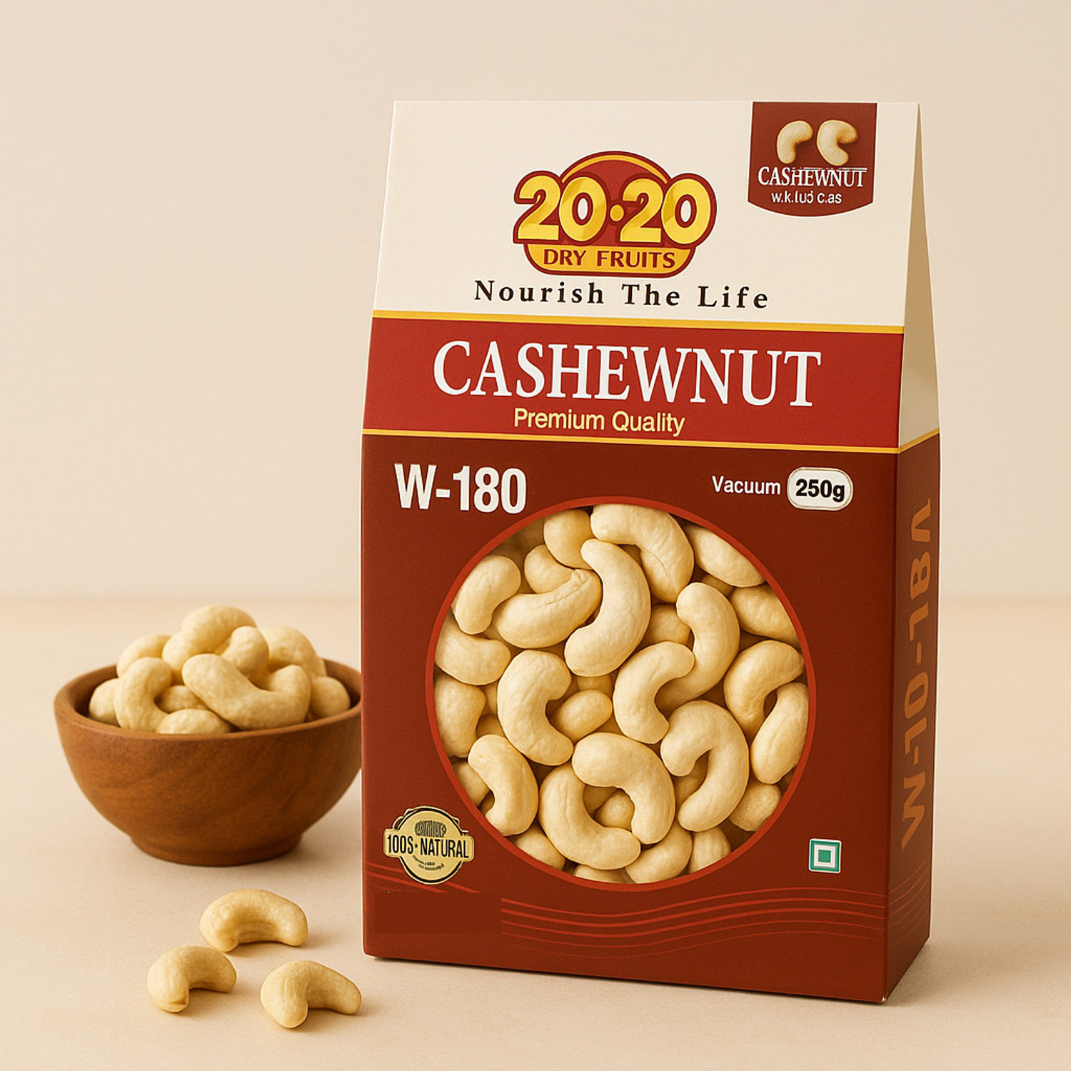 Image of UMADI 100% Natural Premium Whole Cashews W180 Cashews (1 x 100 g)