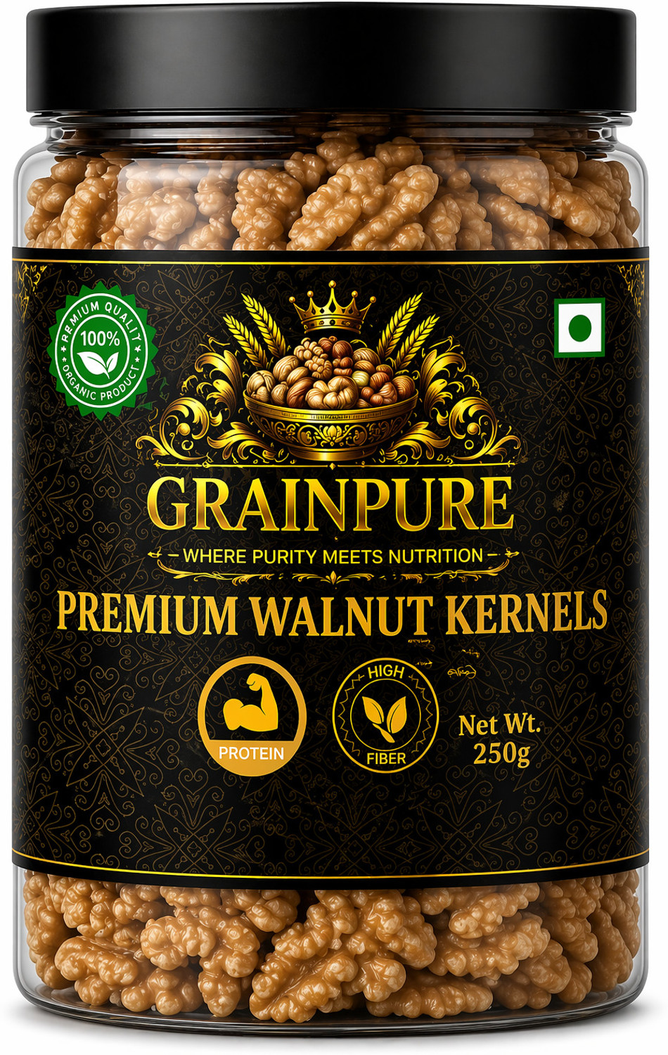 Image of Nature Purify Natural Californian Walnut Kernels ( Akhrot Giri ) Walnuts (1 x 250 g)