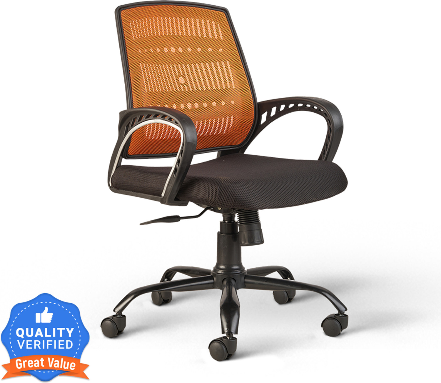 Image of CELLBELL Neso C106 Mid Back Mesh Office Executive Chair (Orange, Optional Installation Available)