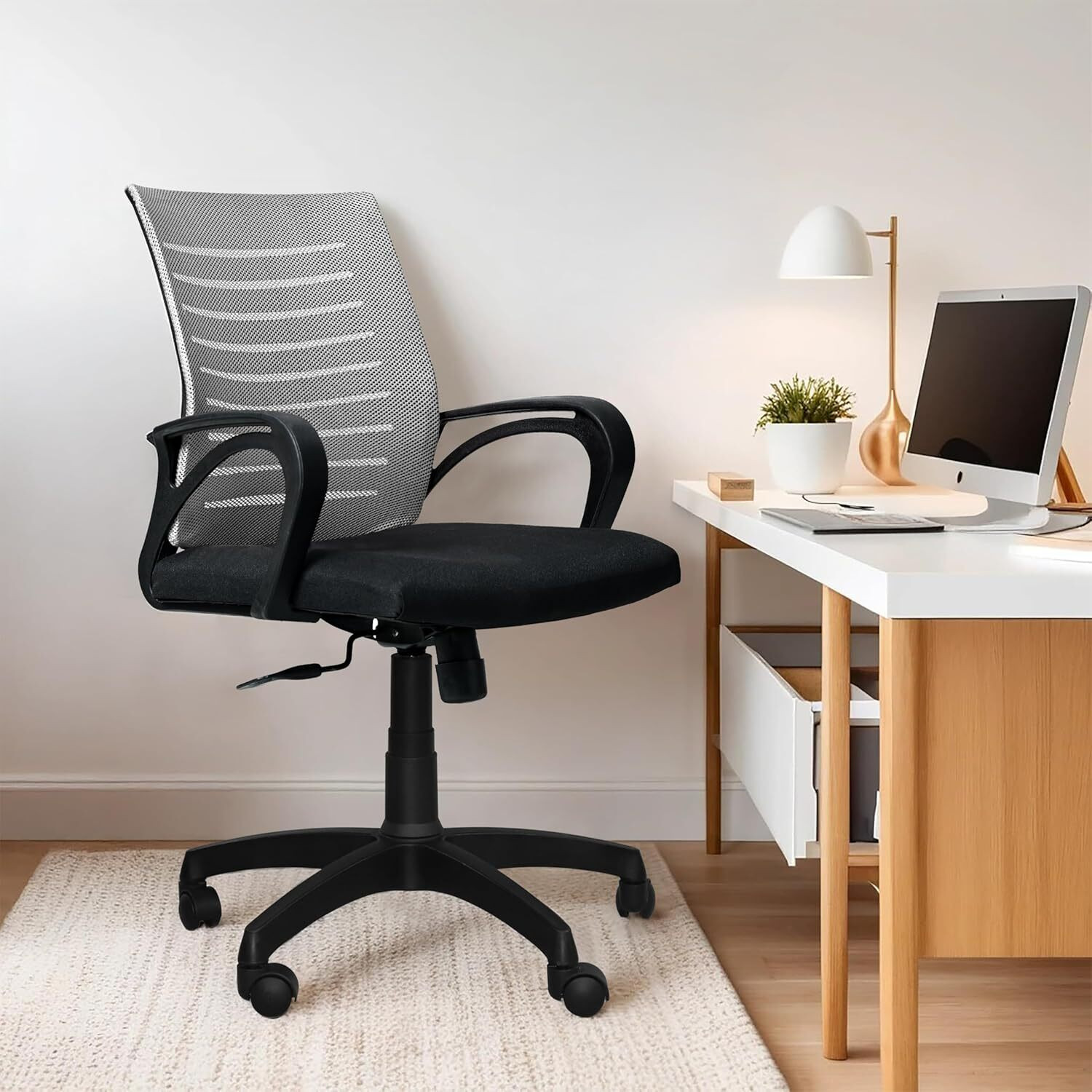 Image of MAESTRO Comfortable Fabric, Mesh Office Executive Chair Fabric Office Adjustable Arm Chair (Black, DIY(Do-It-Yourself))