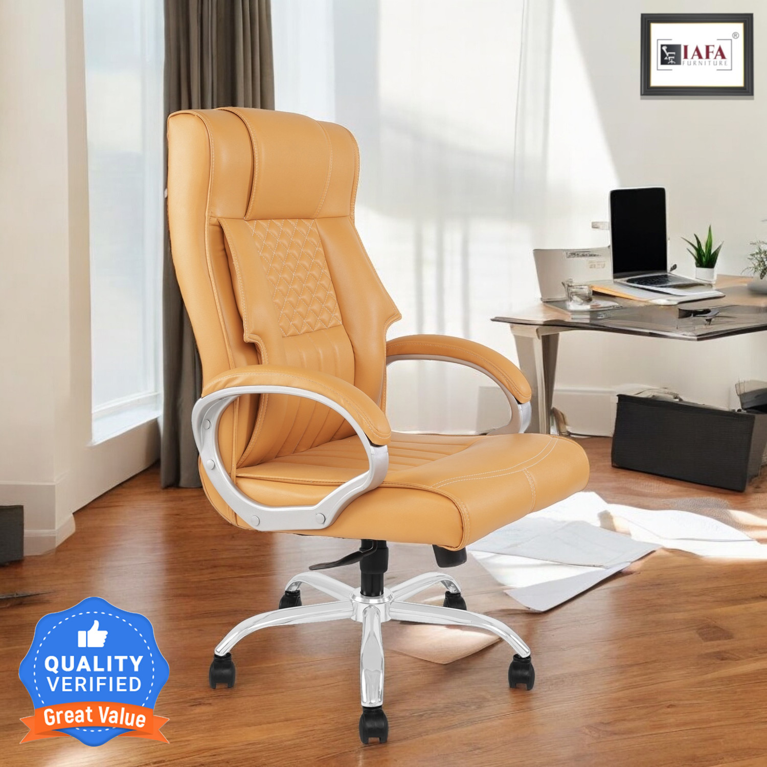 Image of TECHSEAT Leatherette Office Adjustable Arm Chair (Grey, DIY(Do-It-Yourself))