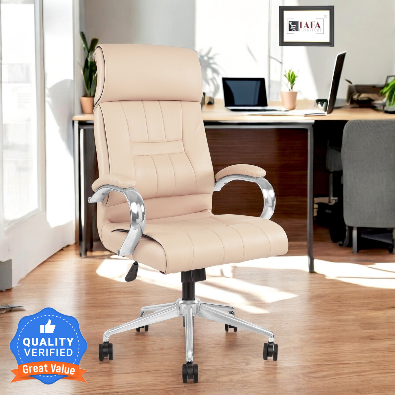 Image of TECHSEAT Leatherette Office Adjustable Arm Chair (Grey, DIY(Do-It-Yourself))