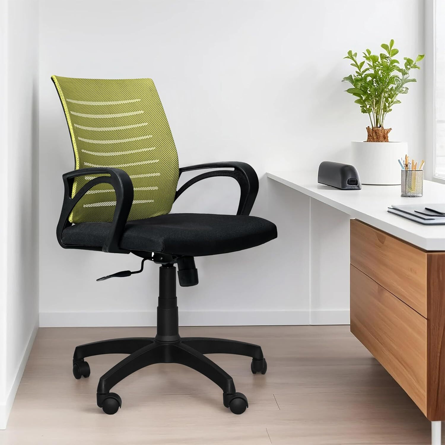 Image of MAESTRO Comfortable Fabric, Mesh Office Executive Chair Fabric Office Adjustable Arm Chair (Black, DIY(Do-It-Yourself))