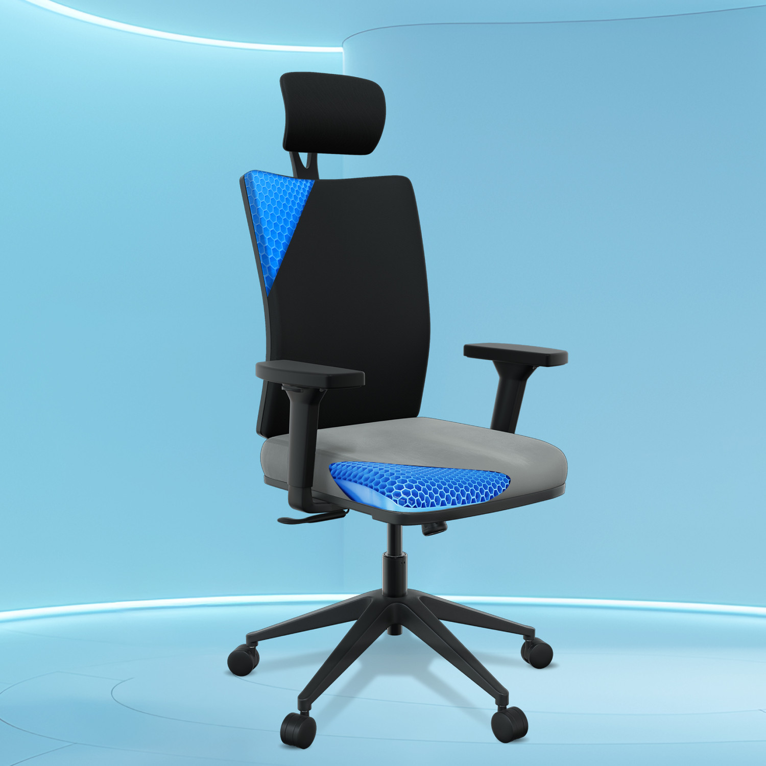 Image of TECHSEAT Leatherette Office Adjustable Arm Chair (Grey, DIY(Do-It-Yourself))