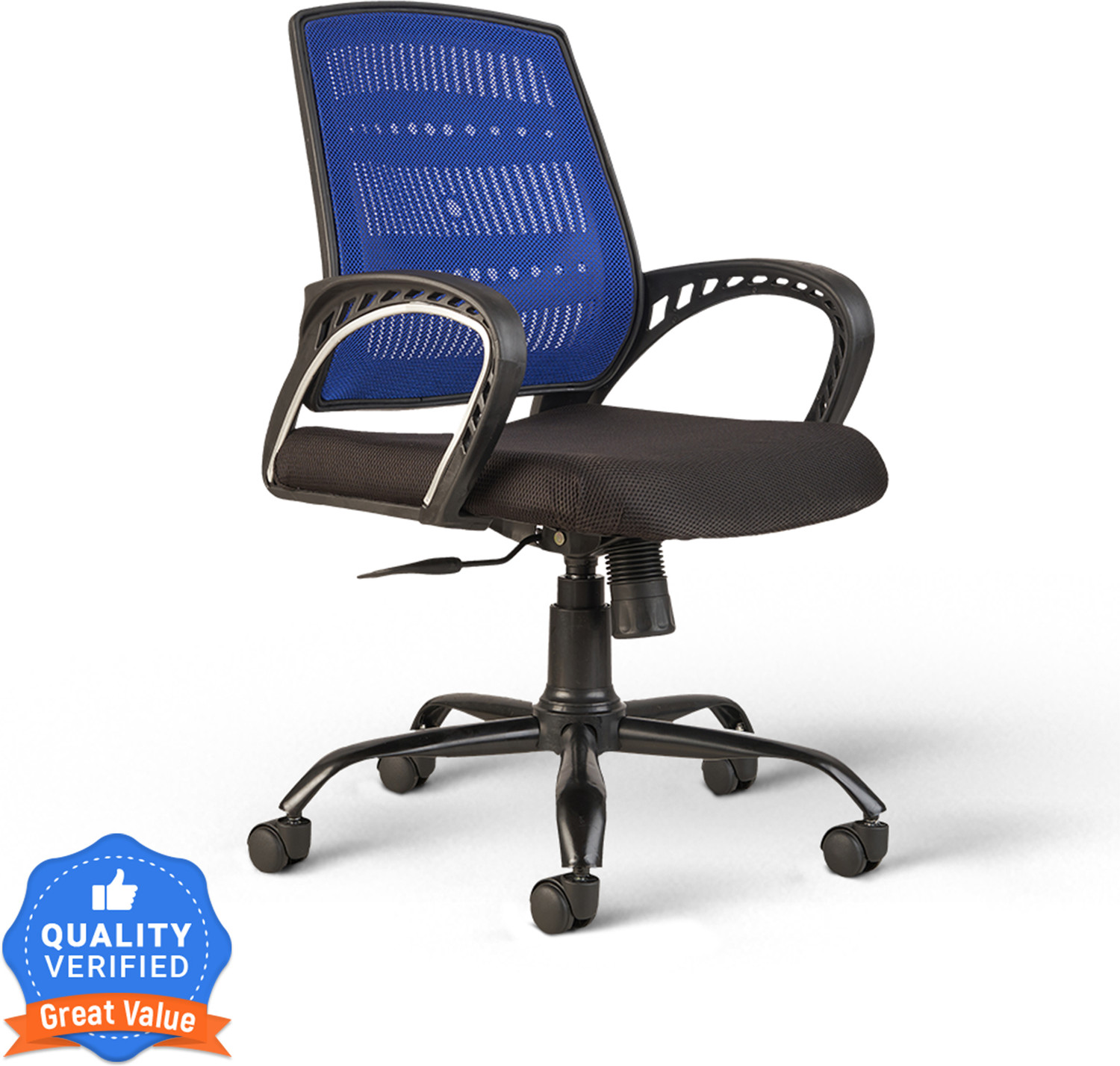 Image of CELLBELL Neso C106 Mid Back Mesh Office Executive Chair (Blue, Optional Installation Available)