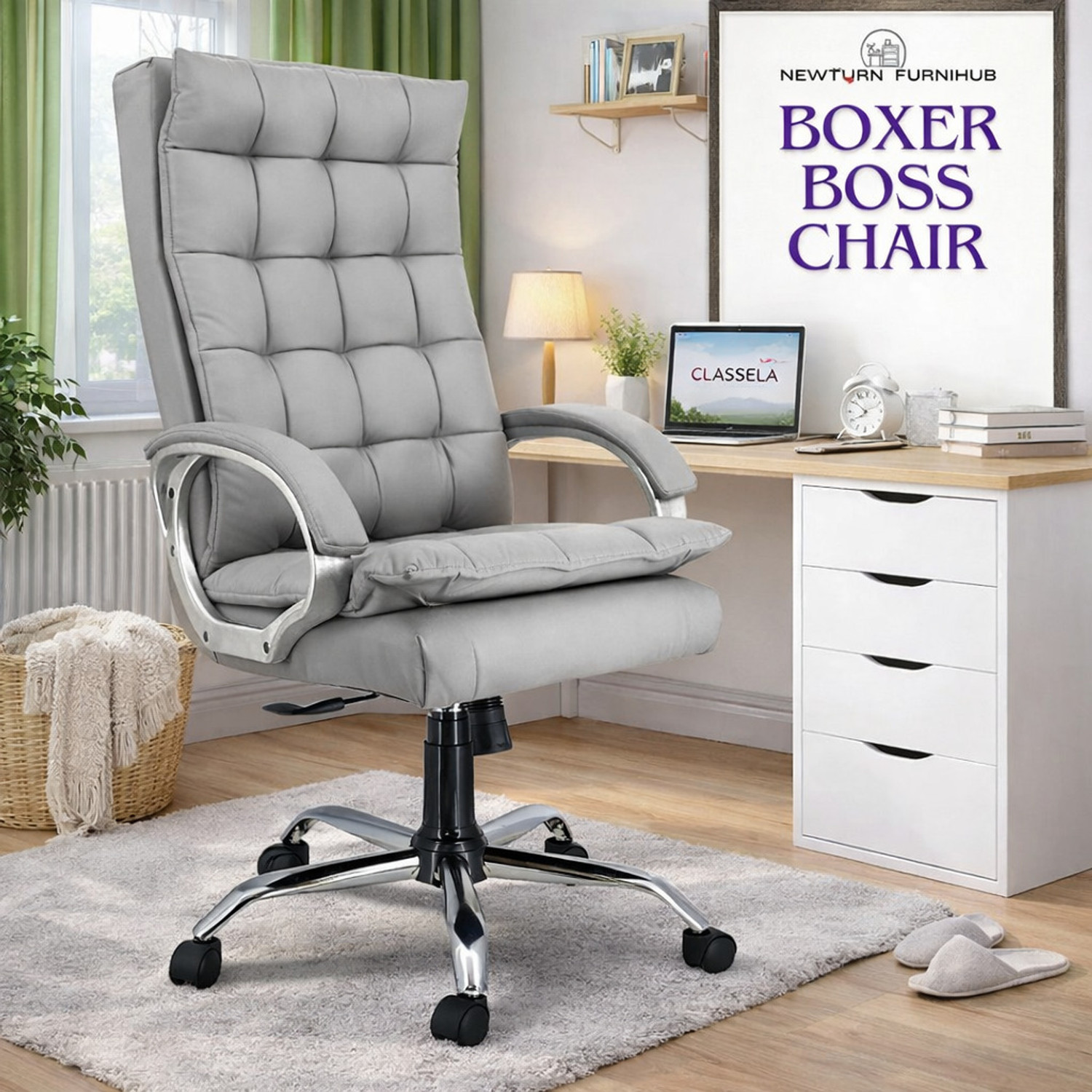 Image of TECHSEAT Leatherette Office Adjustable Arm Chair (Grey, DIY(Do-It-Yourself))