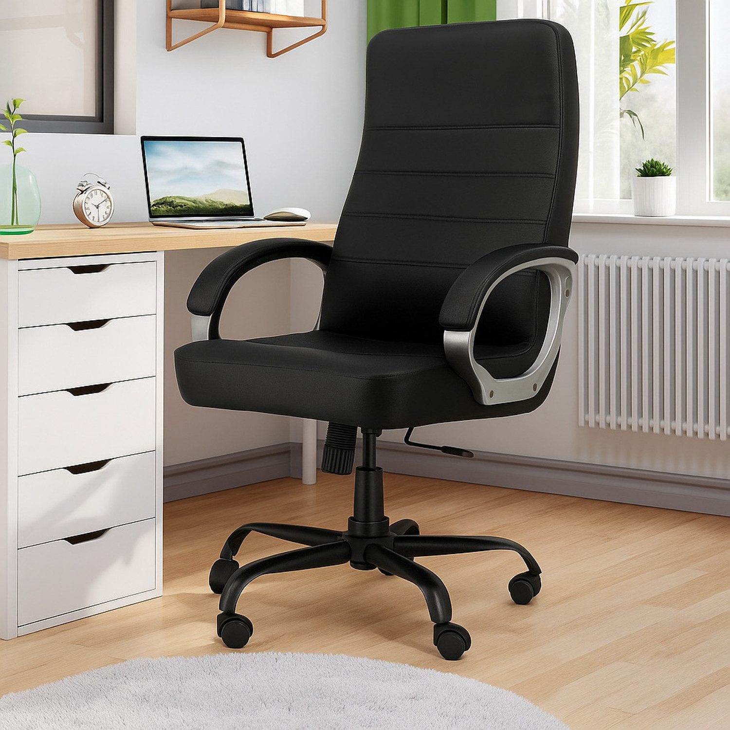 Image of TECHSEAT Leatherette Office Adjustable Arm Chair (Grey, DIY(Do-It-Yourself))