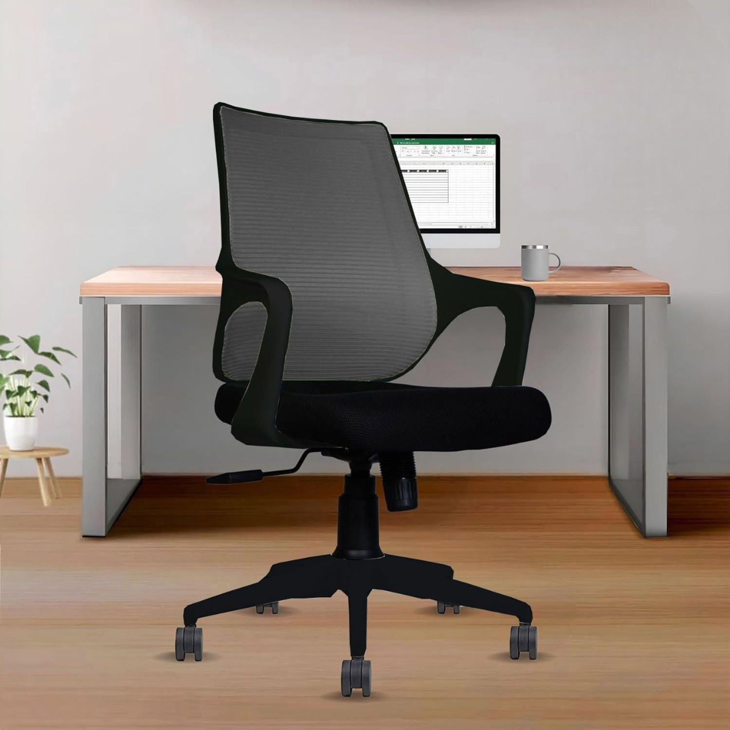Image of MAESTRO Comfortable Fabric, Mesh Office Executive Chair Fabric Office Adjustable Arm Chair (Black, DIY(Do-It-Yourself))