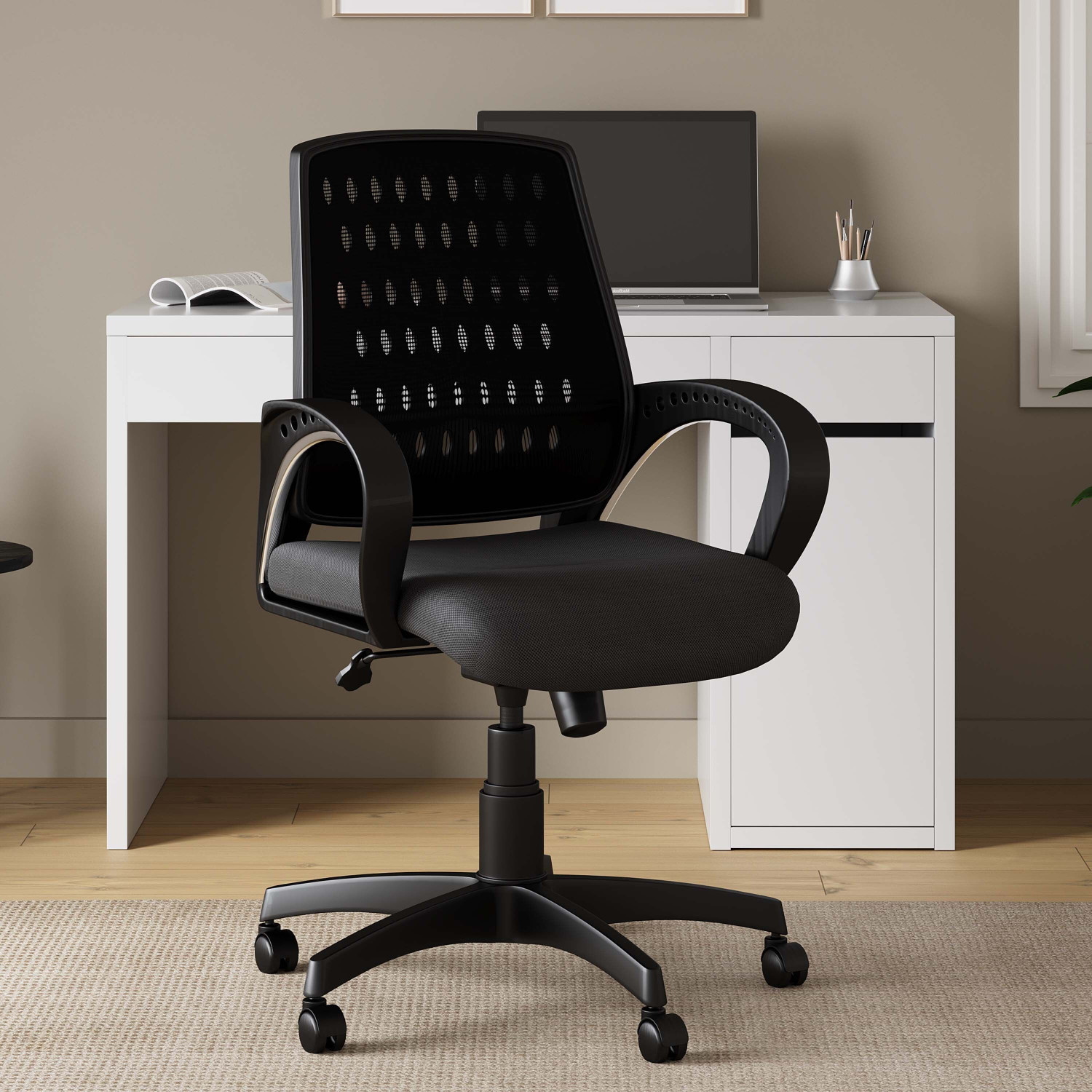 Flipkart Perfect Homes Mesh Mid-Back 898 Century Drafting Staff, Works