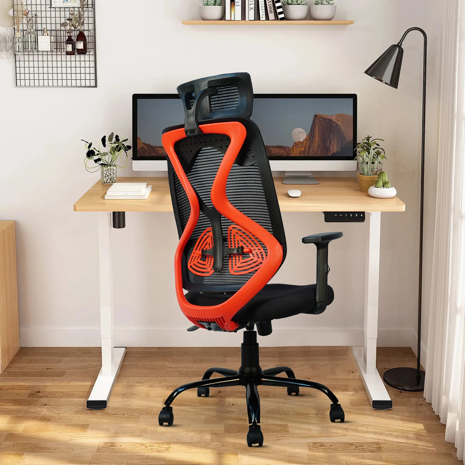 CELLBELL C190 Berlin Imported Pneumatic Hydraulic | 2D Padded Arms Ergonomic High Back Mesh Office Adjustable Arm Chair