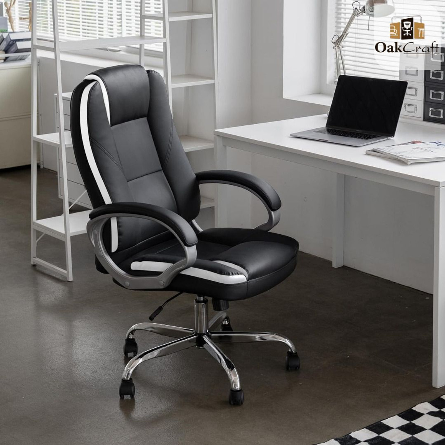 Oakcraft High Back Leatherette Executive Office Ergonomic Chair with M