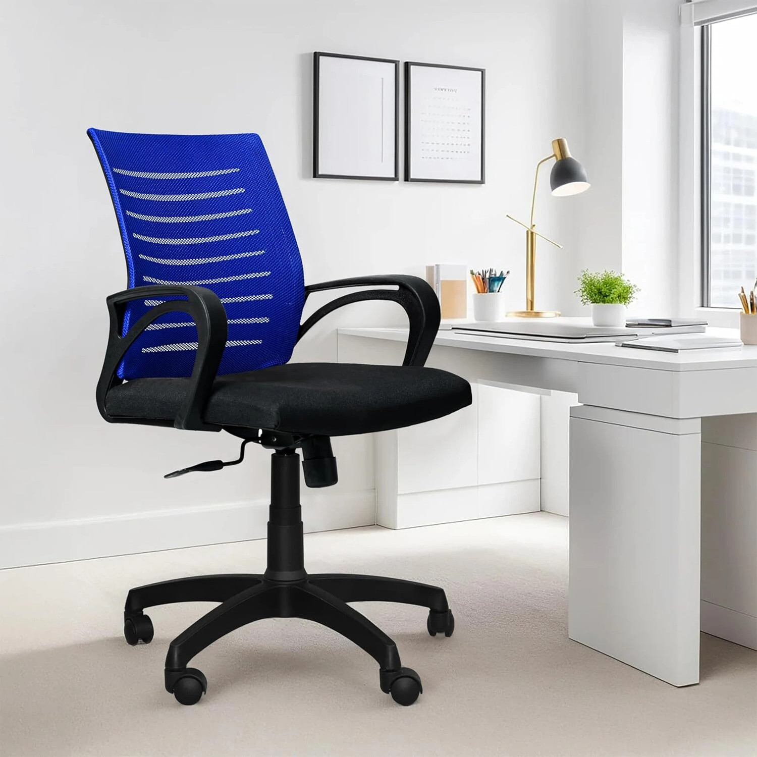 Image of MAESTRO Comfortable Fabric, Mesh Office Executive Chair Fabric Office Adjustable Arm Chair (Black, DIY(Do-It-Yourself))