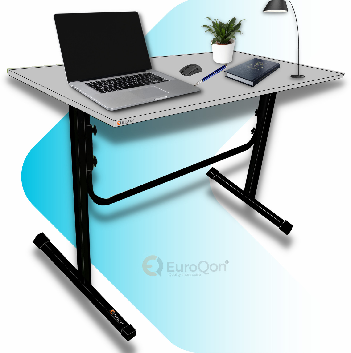 Image of EuroQon Work Station Engineered Wood Study Table