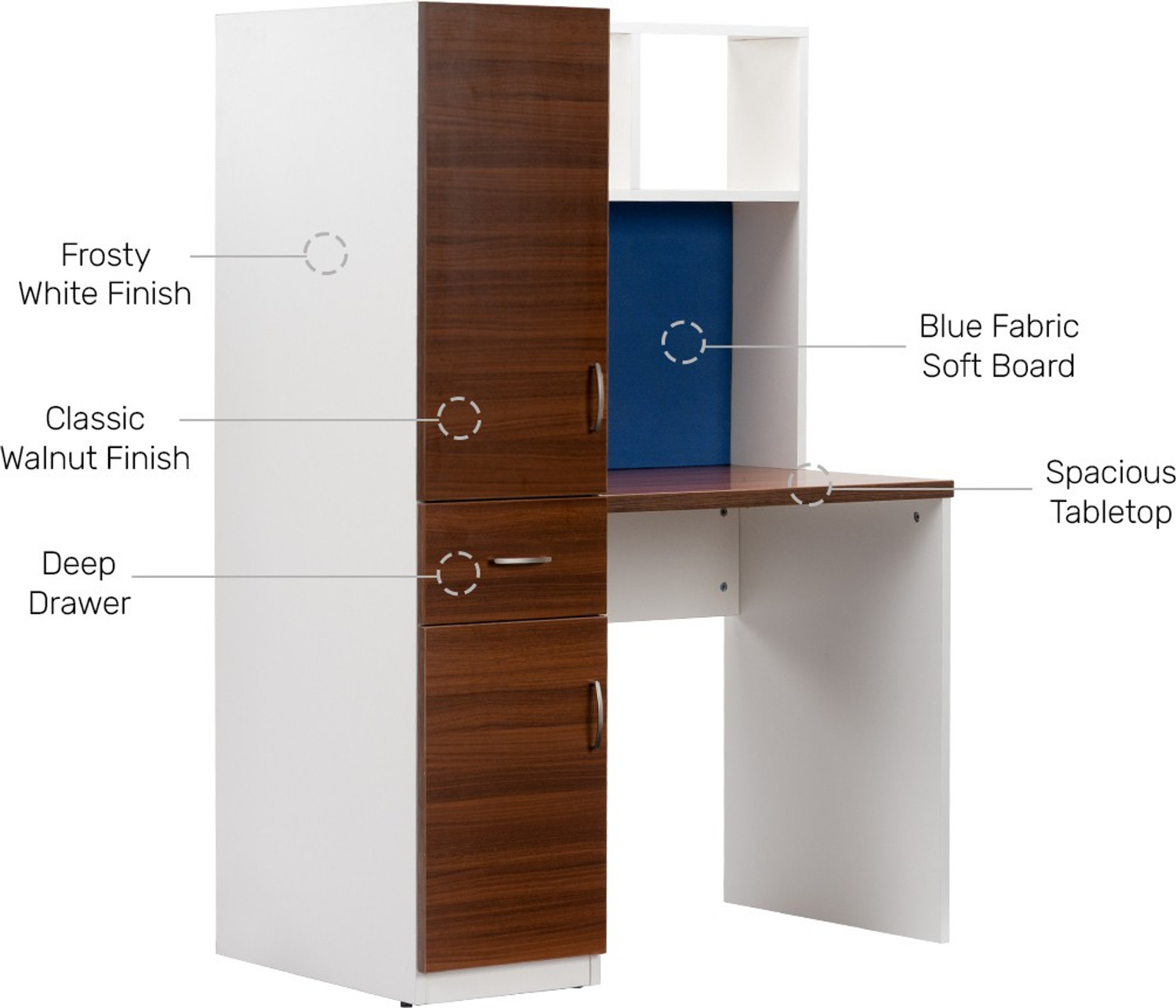 Image of Durian Pure Barkley Hutch Engineered Wood Office Table