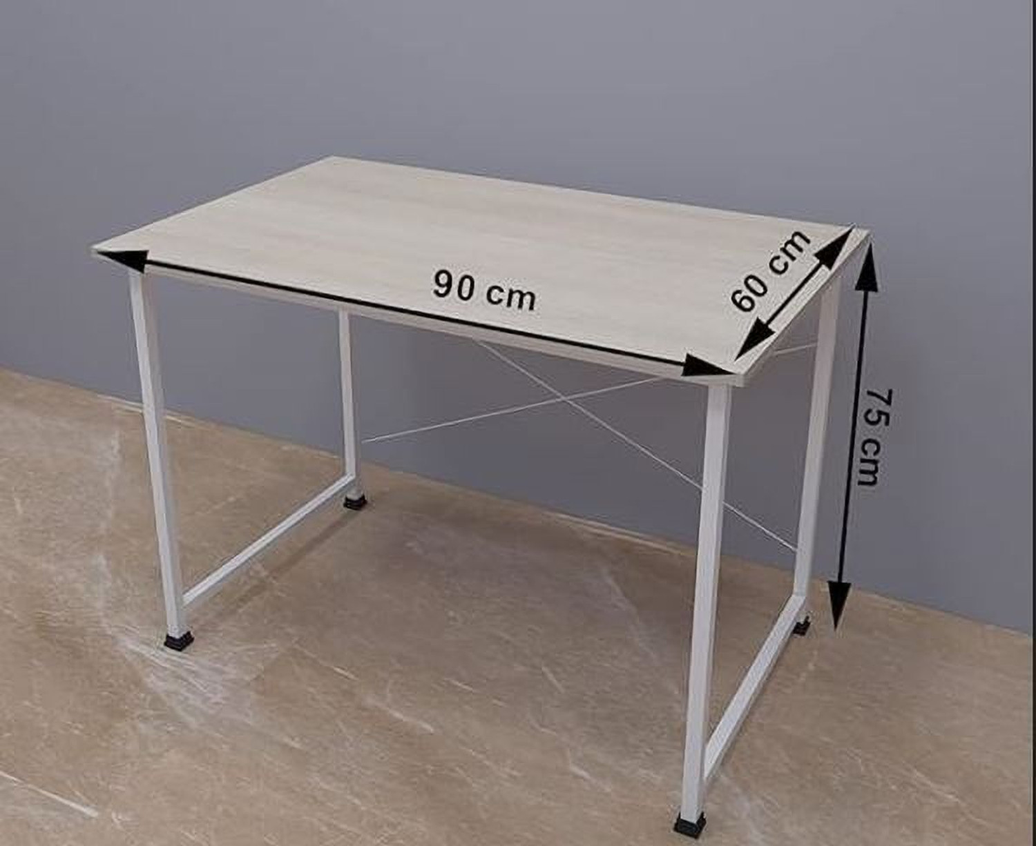 Image of Dumos Computer Desk with Metal Frame | Study & Office Table for Home Engineered Wood Office Table (Free Standing, Finish Color - Premium Brown, DIY(Do-It-Yourself))