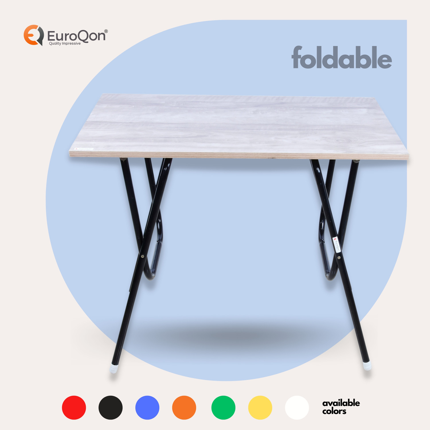 EuroQon Fold Space Saver Foldable Engineered Wood Study Table