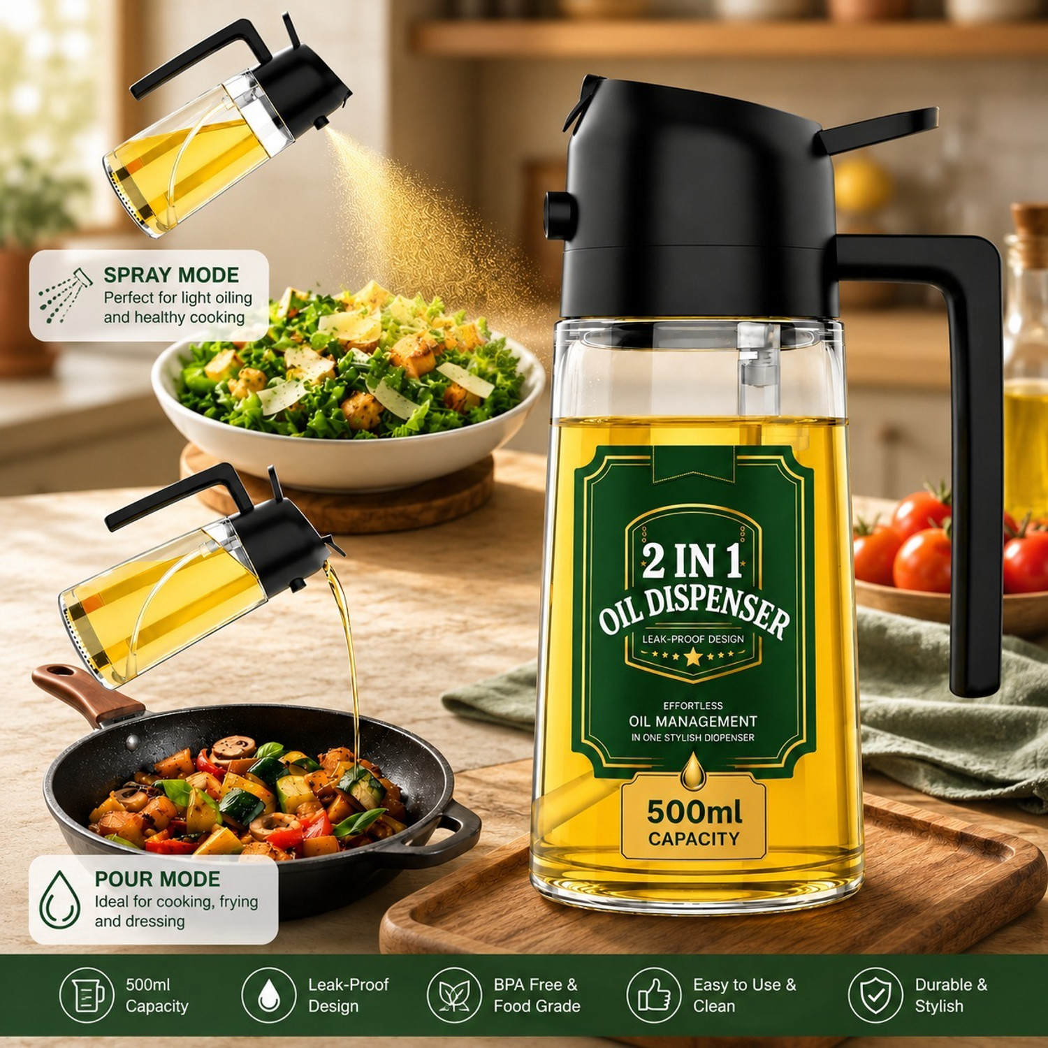 Image of OTIZ 500 ml Cooking Oil Dispenser (Pack of 1)