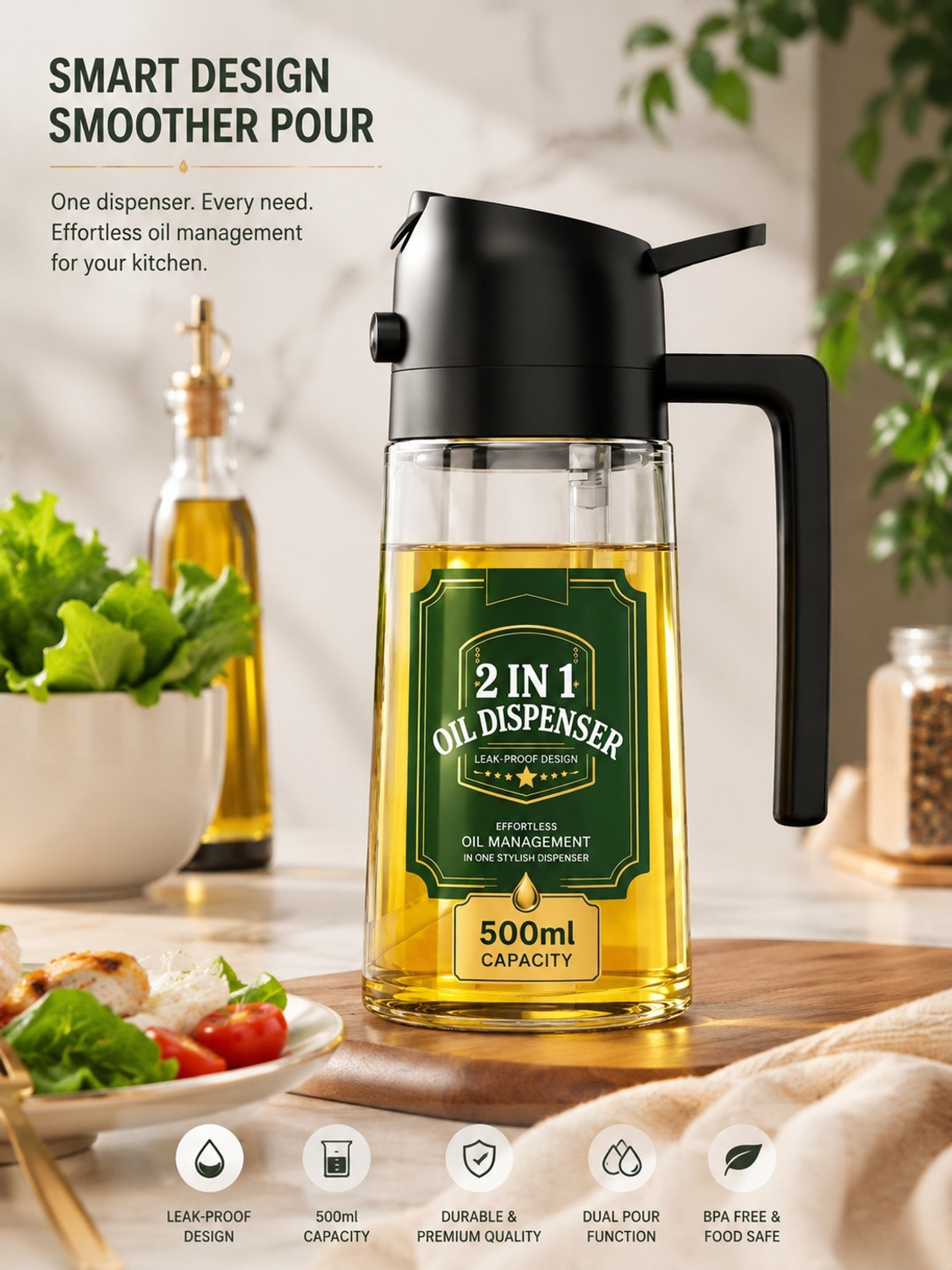 Image of OTIZ 500 ml Cooking Oil Dispenser (Pack of 1)