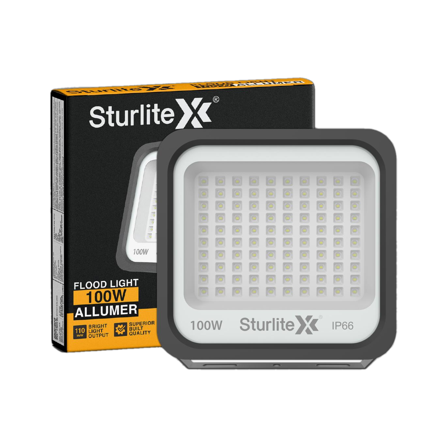 Sturlite LG-0180-100W-6K Allumer 100 W LED Flood Light| IP66 Waterproof Surge Protection Focus Light for Factory, Garage, Parking, Garden, Playground ...
