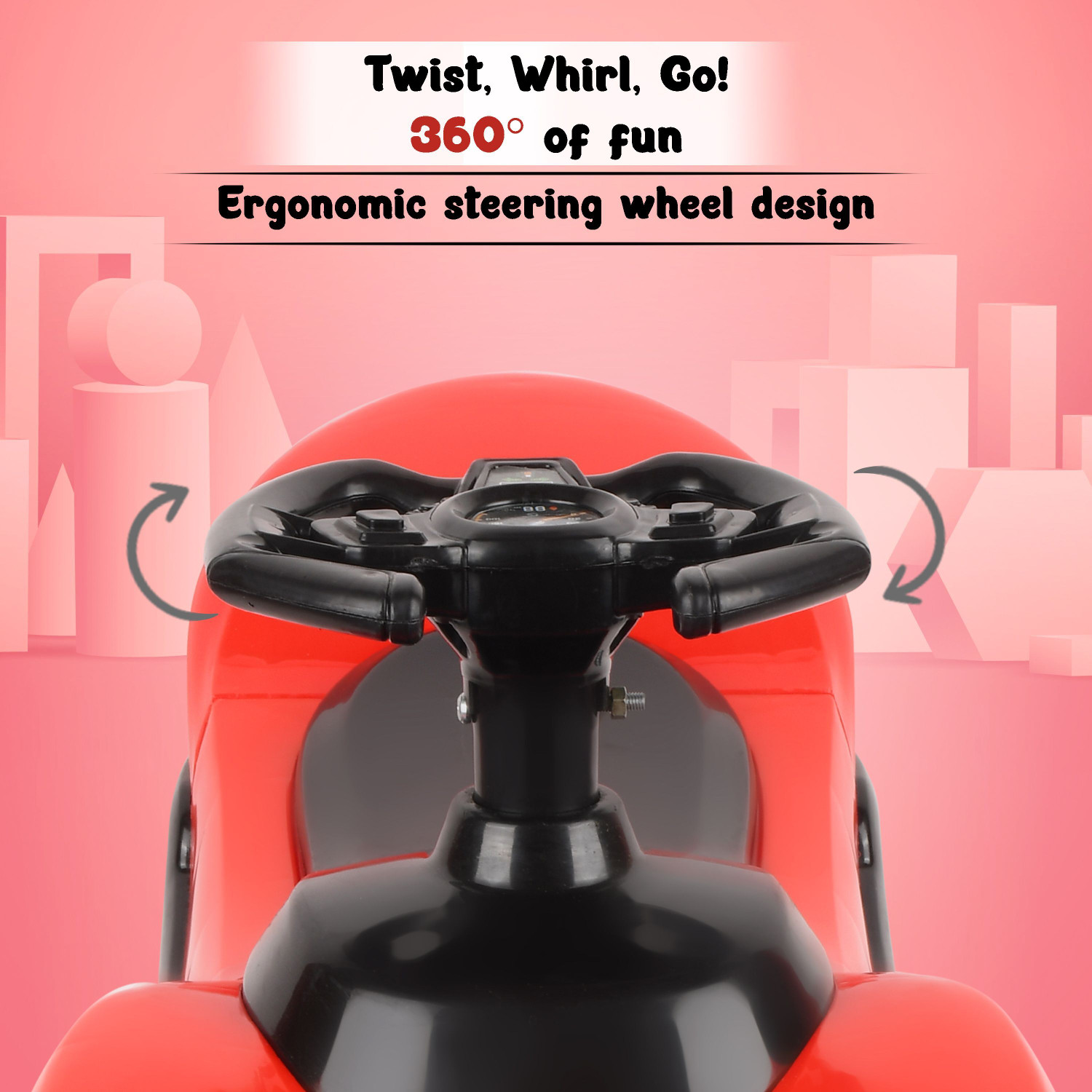 Image of VARAA G KIDS SCOOTER I BIG WHEEL I UPTO 2 YEAR KIDS I LIGHT & MUSIC (Red)