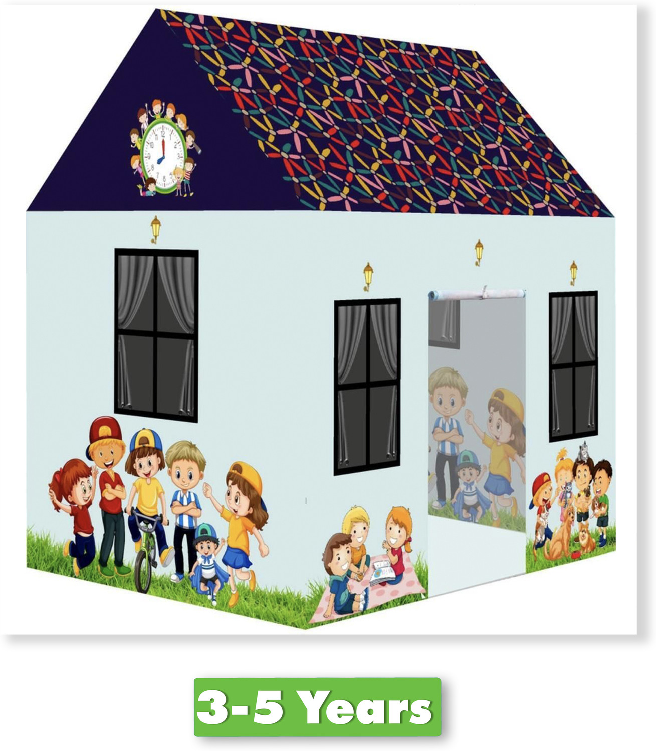 Image of SANGANIENTERPRICE Kids Play Tent House for 3 to 10 Years Old Girls and Boys (Multicolor)