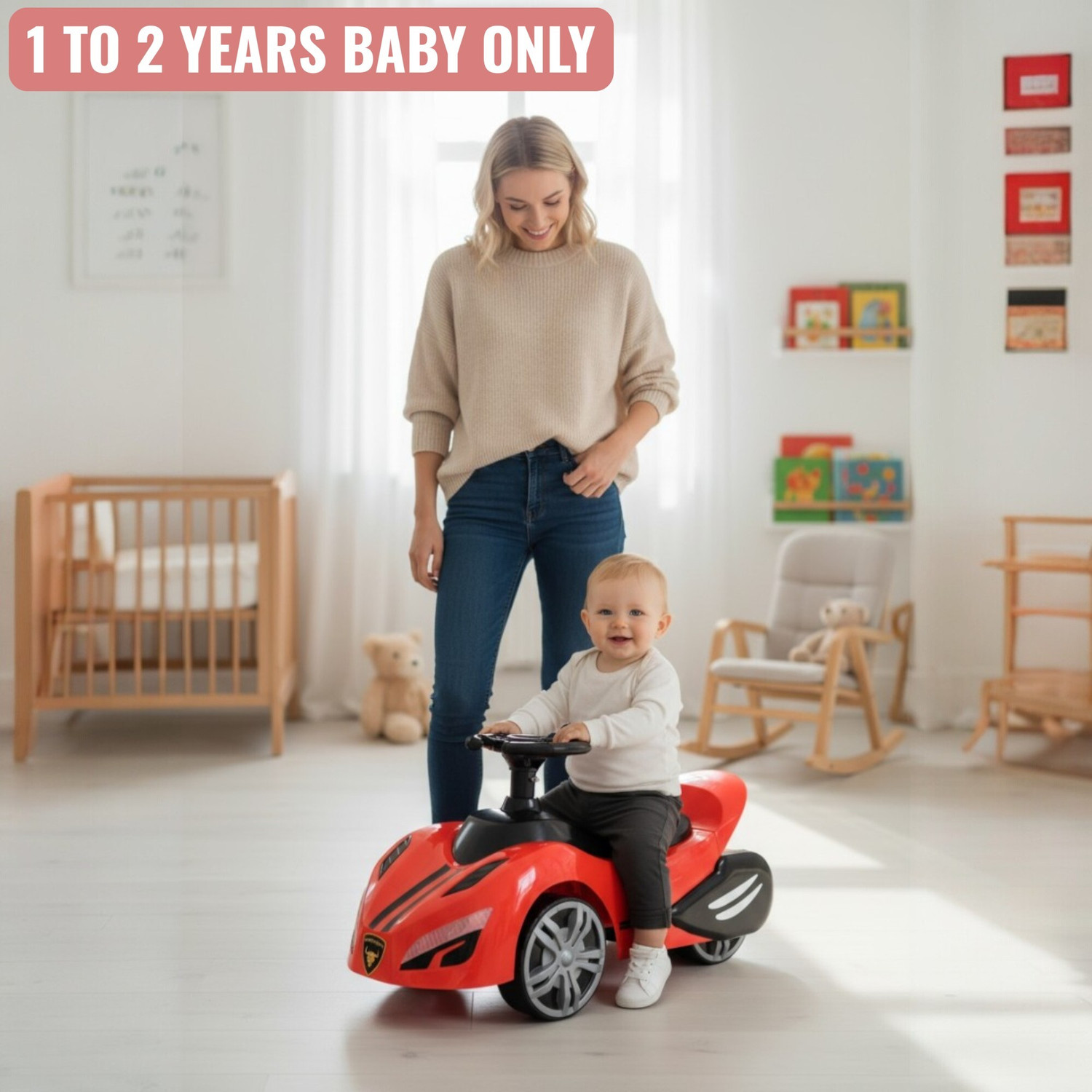 Image of VARAA G KIDS SCOOTER I BIG WHEEL I UPTO 2 YEAR KIDS I LIGHT & MUSIC (Red)