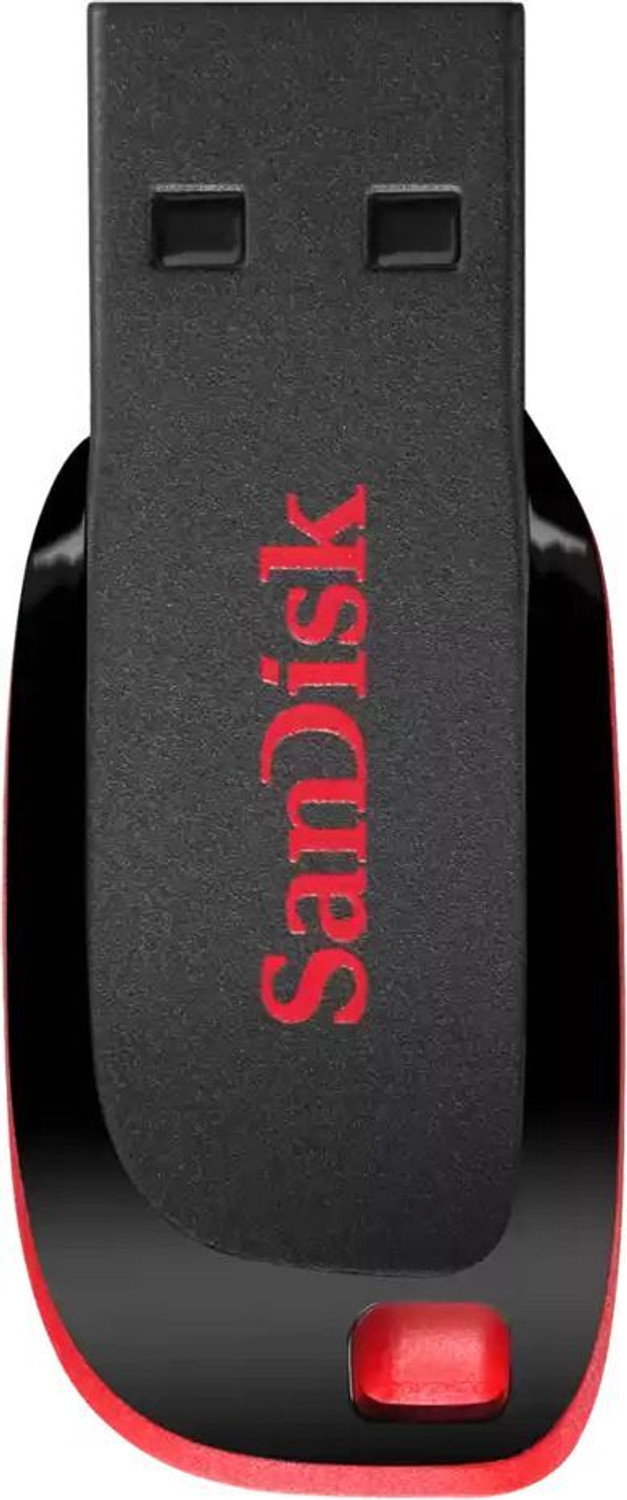 Image of SanDisk Pendrive 64GB USB 2.0 64 GB Pen Drive Compatible with Laptop, Audio Player, Mobile, Desktop Computer, Tablet, Television USB 2.0 Plastic Case (Black, Red)
